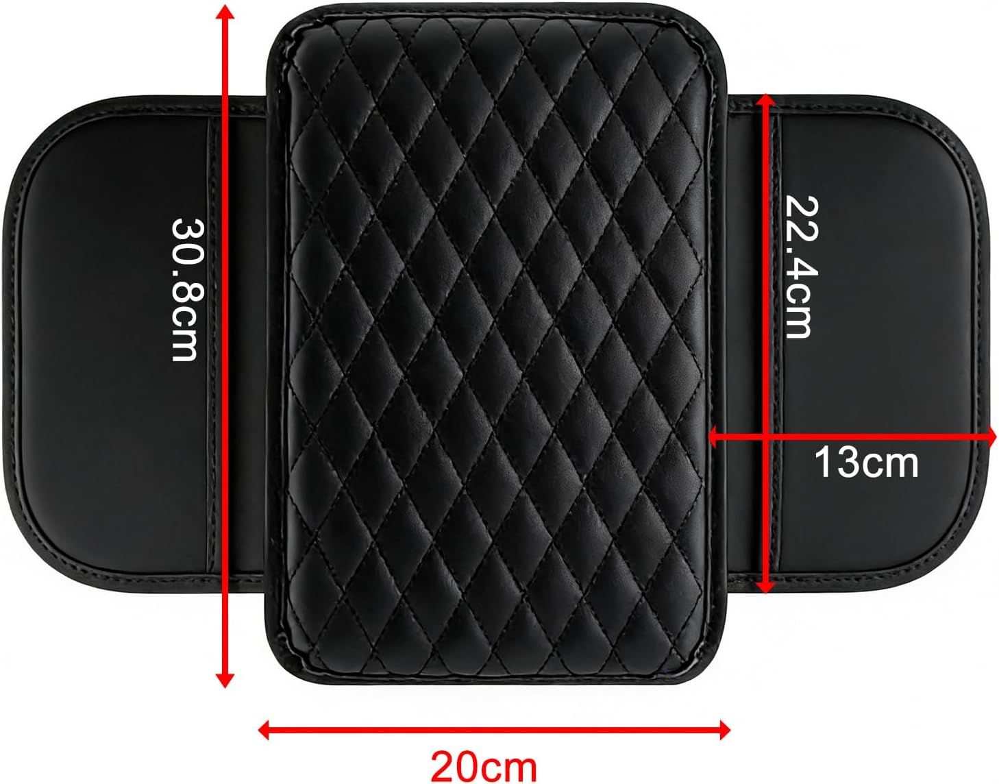 Upgraded Car Center Console Cover Microfiber Leather Armrest Cover Cushion with 2 Storage Bags Car Armrest Storage Box Car Interior Accessories for Most Vehicles Black Padded Armrest Protector image number 2