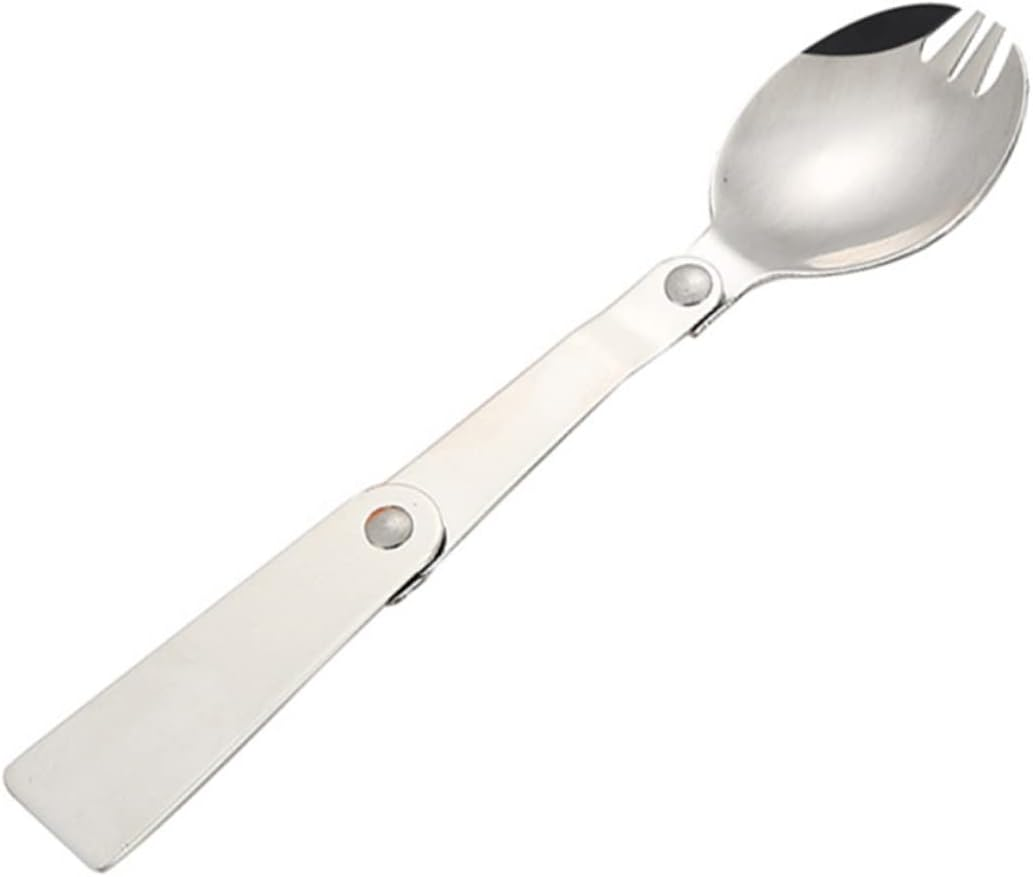 BESPORTBLE Stainless Steel Foldable Spoon Cutlery Travel Picnic Outdoor Activities Portable Tableware Camping Accessories image number 3