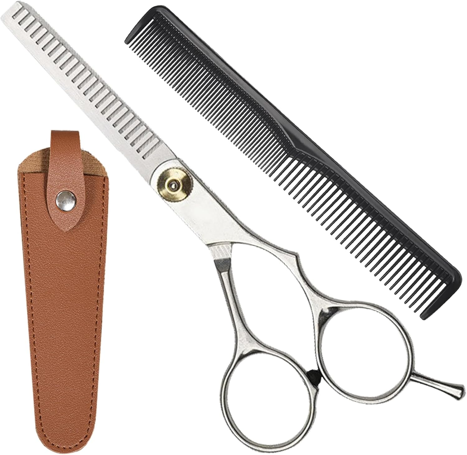 Hairdressing Scissors, Professional Hair Cutting Scissors, Scissors Hair Cutting with Comb and Leather Case, Hair Scissors, Rustproof, Hair Scissors for Men, Women image number 1