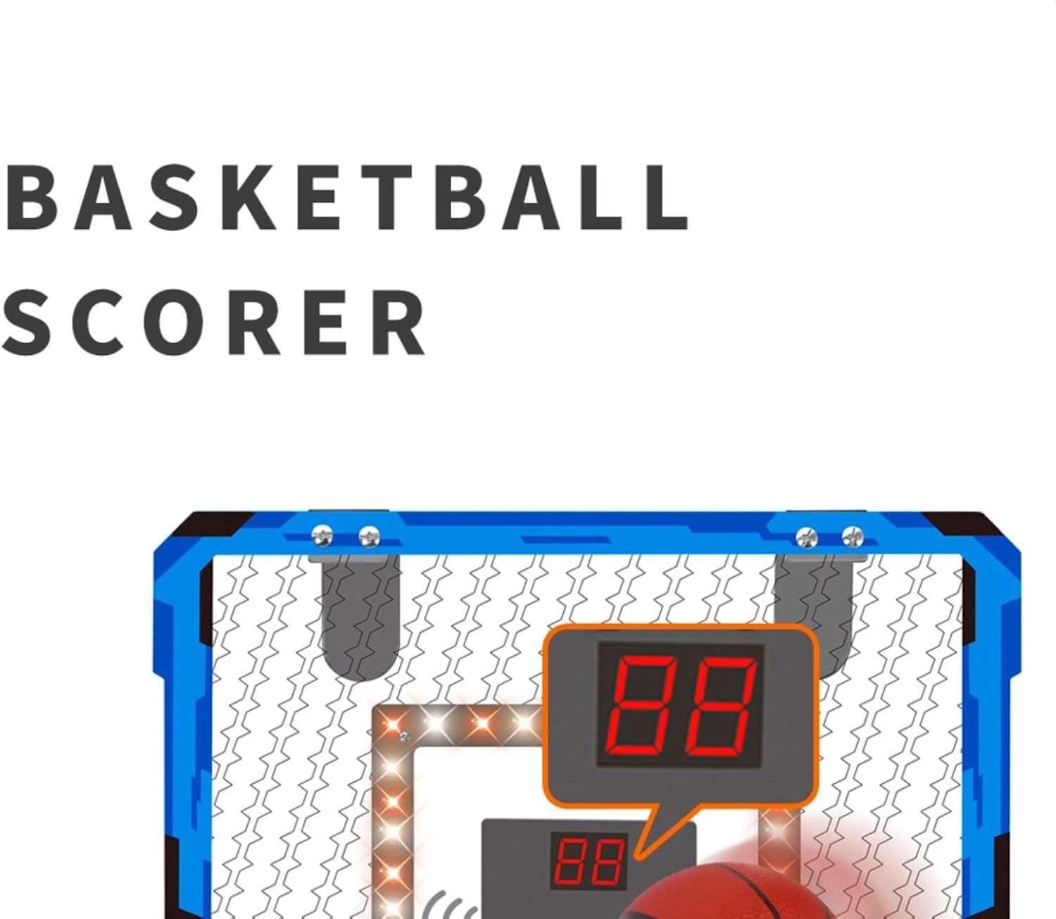 Portable Basketball Hoop for Teen, over the Door Basketball Hoop with Scoreboard and Sounds and 4Pcs Basketballs, Kids Indoor Sport Game image number 5