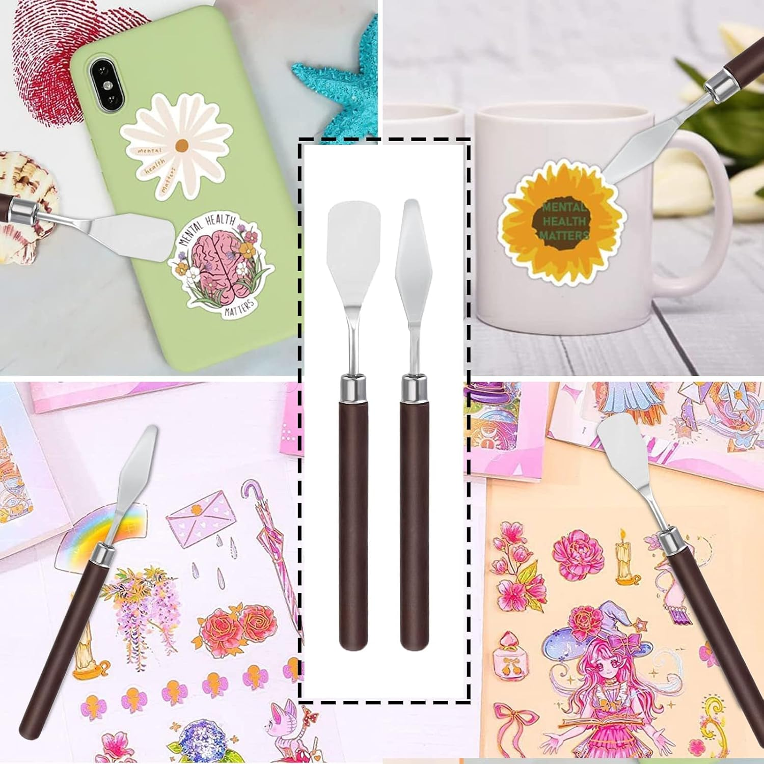 BLAZDEVE 19 Pieces Vinyl Weeding Tools Stainless Steel Plotter Accessories HTV + 1 Piece A5 Cutting Mat, DIY Craft Tool Set, Cameos, Lettering, Including Weeding Hooks, Tweezers, DIY Gift image number 6