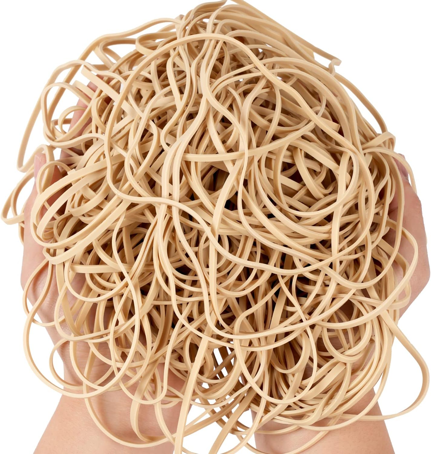 Rubber Bands Beige Large Strong 80Pack Size #117B,For Office Supplies Trash Cans File Folders Litter Box(7" X 1/8") image number 5