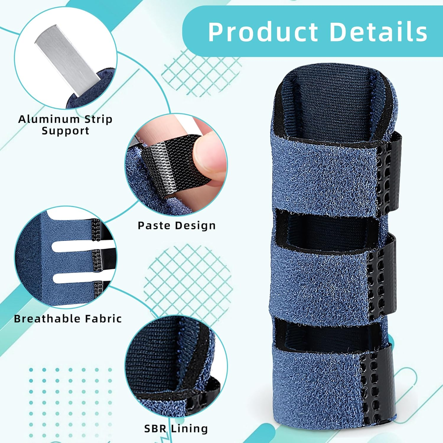 Trigger Finger Splint, 4PCS Finger Splint 3 Straps Trigger Fingers Brace Support for Arthritis Broken Mallet Finger Splint Finger Protector Finger Splints for Arthritis Aids Pain Relief image number 4