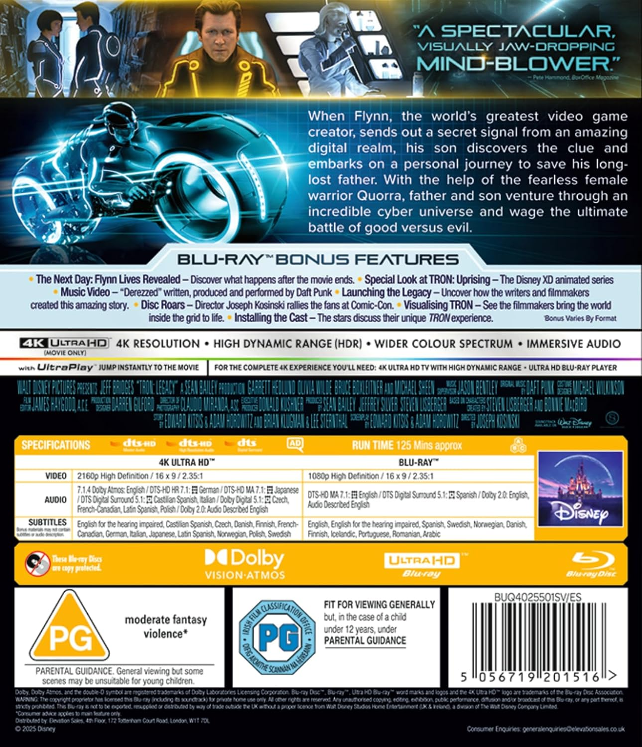 Disney'S Tron Legacy 4K Ultra HD/BD [Blu-Ray] [Region Free]
