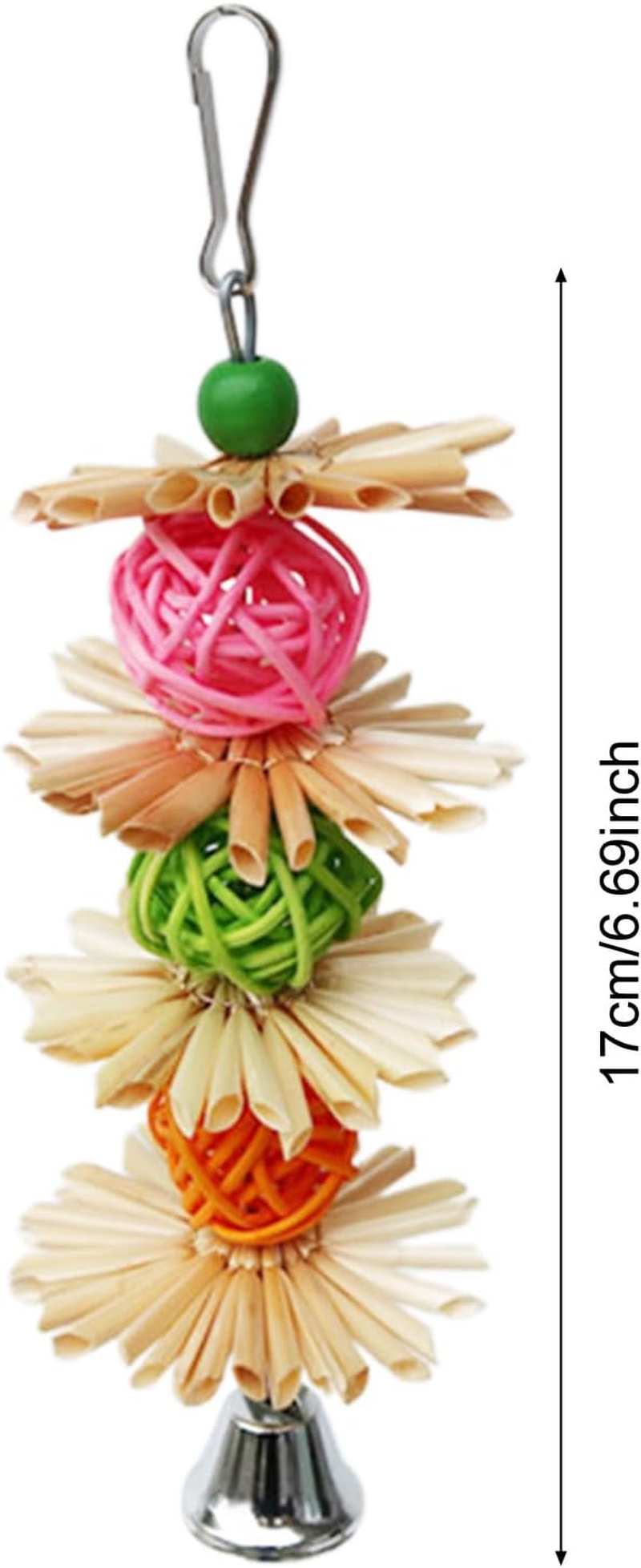 Parrot Feeding Toys - Small Parrot Toys, Cockatiel Toys, Colorful Cockatiels with Metal Hooks, Attach to Places Easy to Install in Seconds Disconnect Toy, Bird Cage Decor Various Bird Eaves image number 2