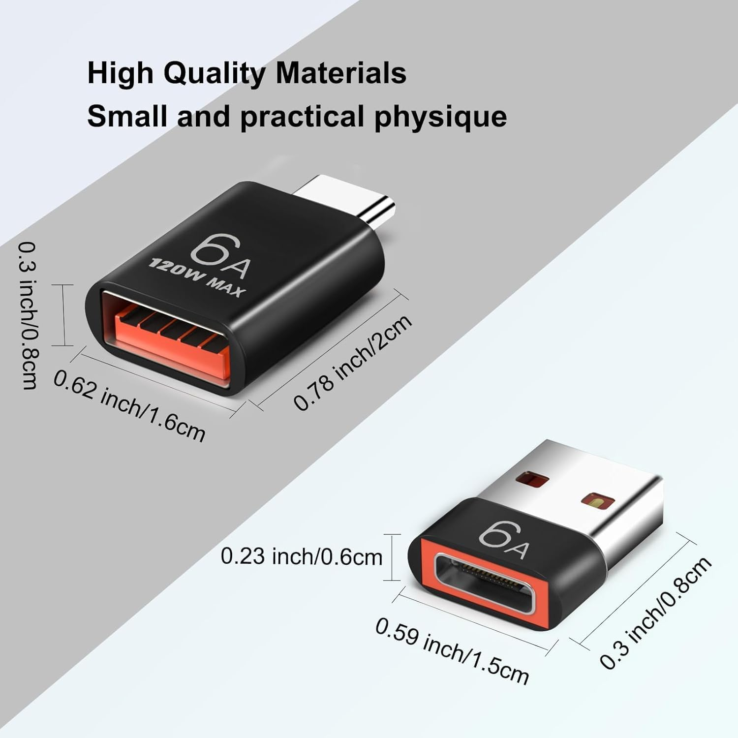 USB C to USB Adapter,Usb a 3.0 Female to Type C Male Adapter X2, USB-C Female to USB Male Adapter X2, Compatible with Mac-Book, Phone 15, Sam-Sung Galaxy, Smartphones, Tablets, Laptops 4 Pack image number 5