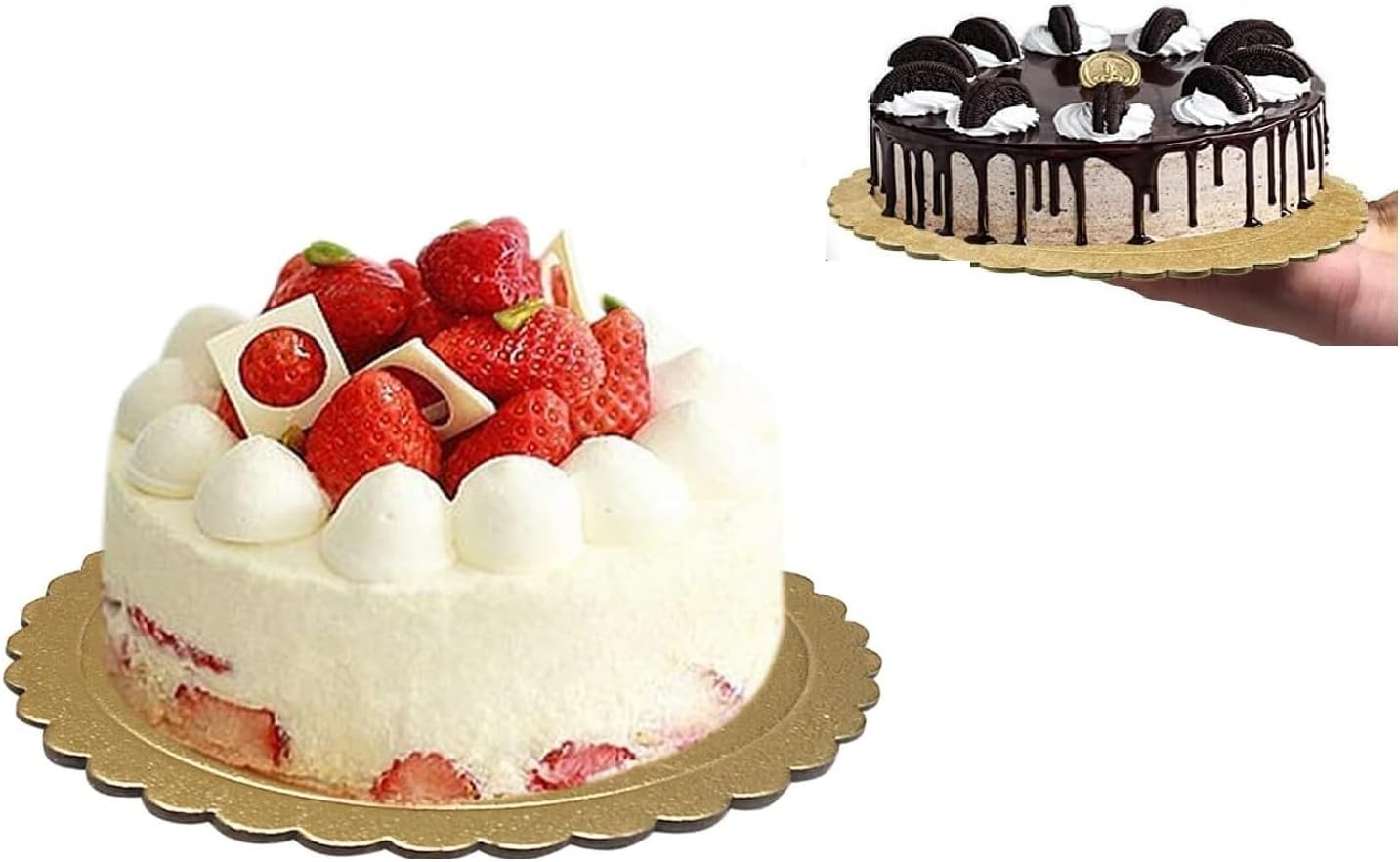 20 Pieces Cake Boards Golden round Cake Circles, 8&10 Inch Cake Base Cardboard, for Baking Cake, Gold