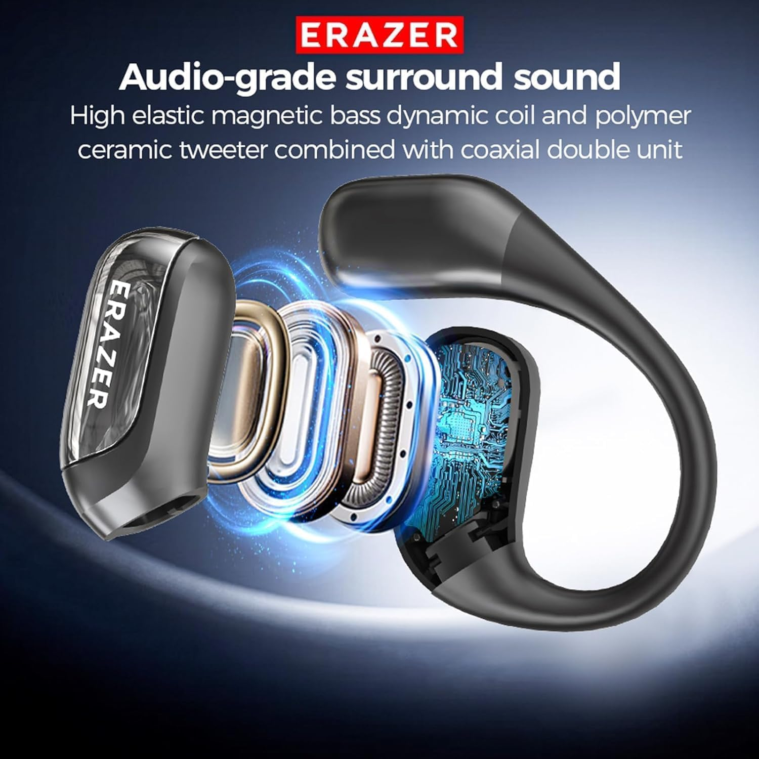 AI Translation Earbuds Real Time, LCD Touch Screen OWS Real-Time Translator Earbuds for 134 Languages, Open Ear Translation Headphones for Travel, Business, Learning, Compatible with Ios & Android image number 1