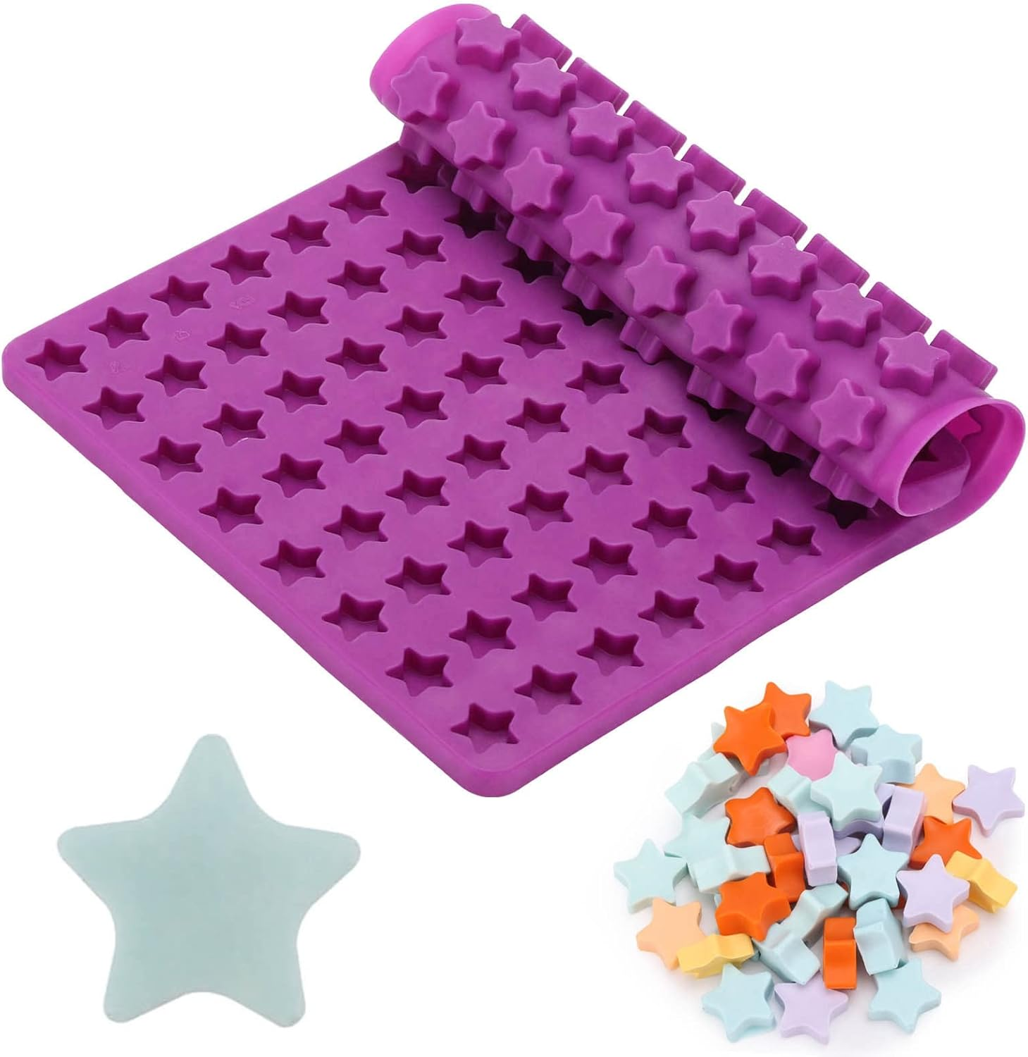 112 Cavity Mini Star Silicone Molds Fun Shaped Chocolate Molds for Homemade Dog Training Treats, Gummies, Candy, Chocolate Chips,Biscuits image number 6