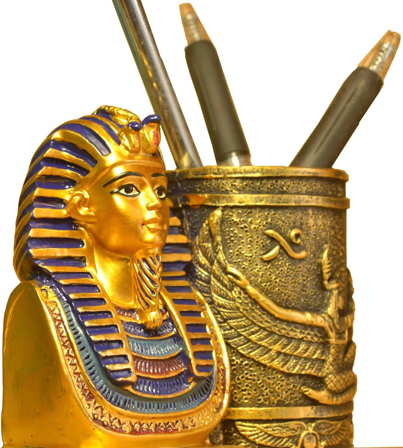 CRFY Ancient Egyptian Pencil Holder, Egyptian King Pharaoh Pen Cup, Pen Holder for Desk Office Pen Organizer, Pencil Cup Storage Containers - Small image number 4