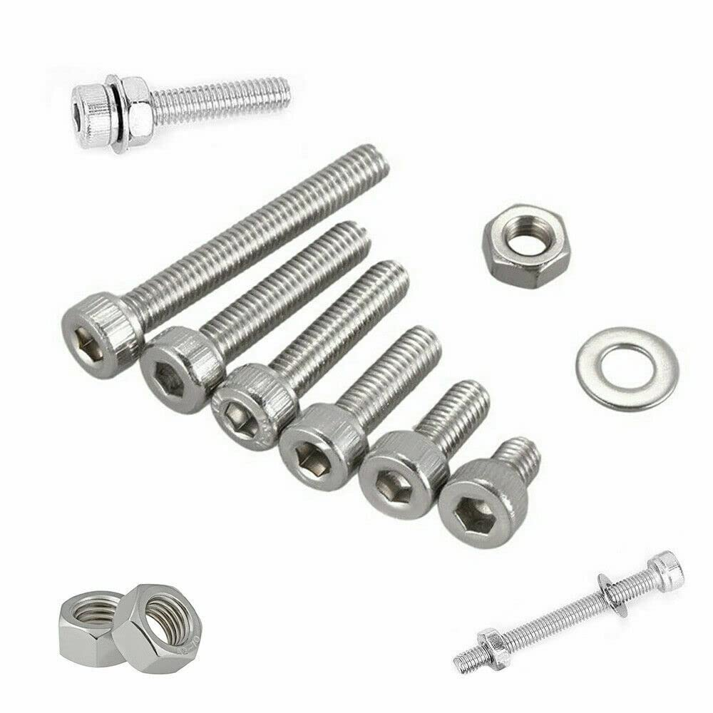 1080Pcs Stainless Steel M2/M3/M4 Bolts Nuts Screws Hex Head Assorted Kit Set image number 6
