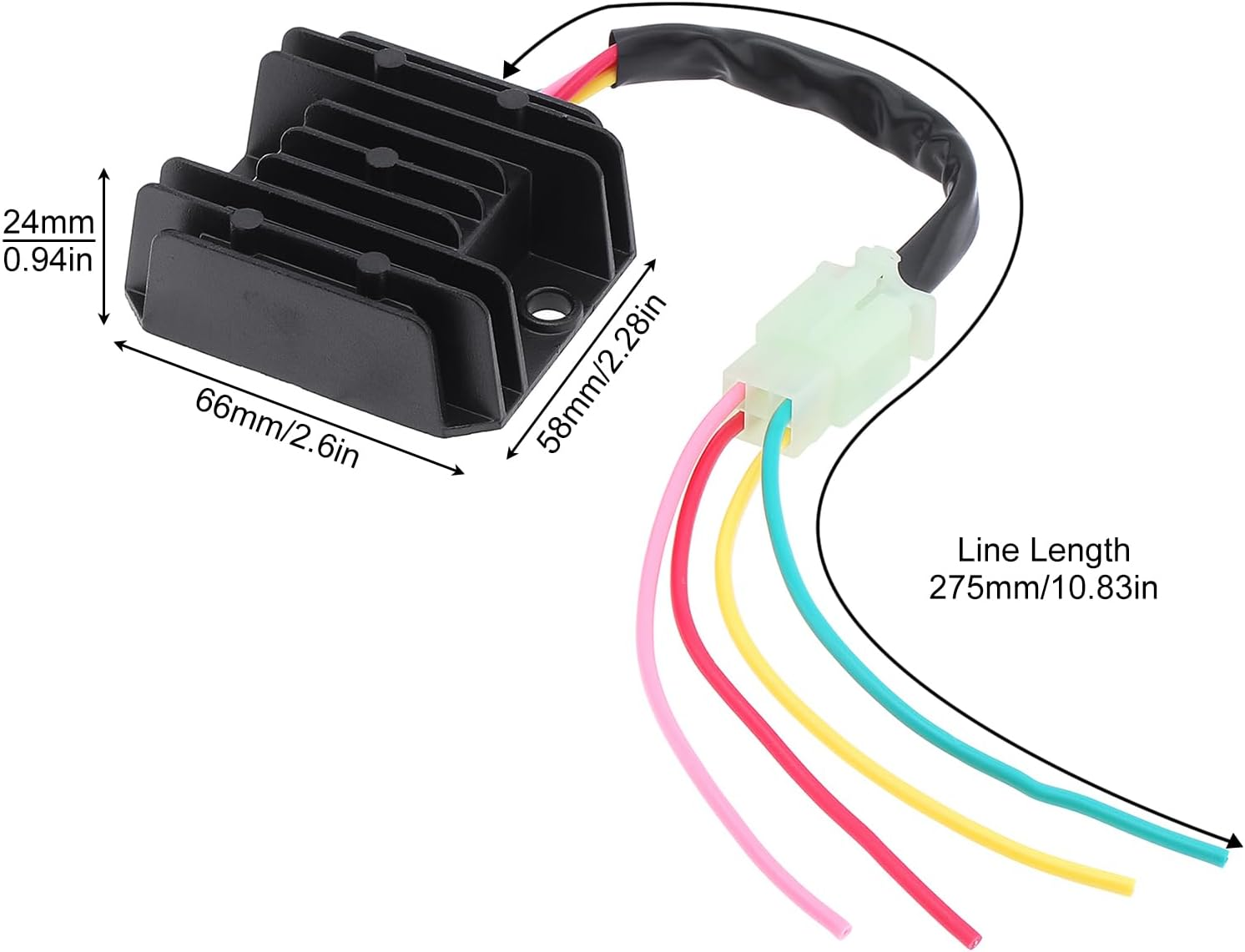 Windance 4 Wires 12V Voltage Regulator Rectifier Replacement for GY6 125Cc 150Cc 250Cc Motorcycle Scooter Moped Go Kart ATV (1 Piece) image number 5