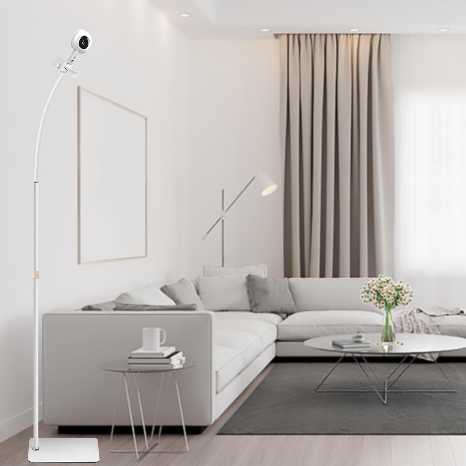 67" Adjustable Height Baby Monitor Floor Stand Holder for Nanit Pro Smart Baby Monitor & Flex Stand,Owlet Cam/Cam 2 /Owlet Duo 2, Baby Monitor,Also Cameras with 1/4 Thread Connection image number 5