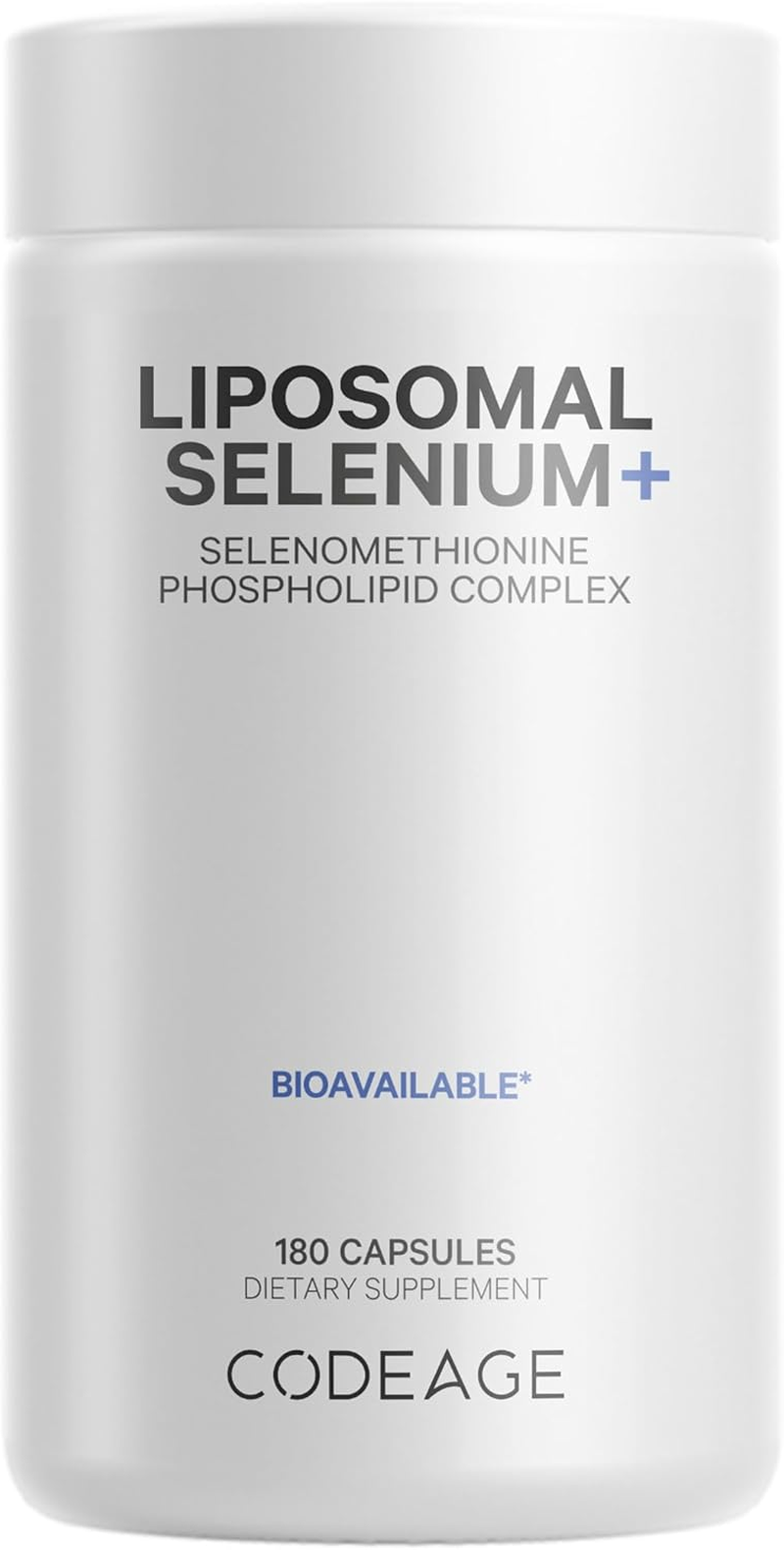 Codeage Liposomal Selenium Supplement, 6-Month Supply, Mineral Cofactor Selenomethionine Daily Pills, Phospholipids from Non-Gmo Sunflower Oil & Lecithin, Liposomal Delivery, Vegan, 180 Capsules