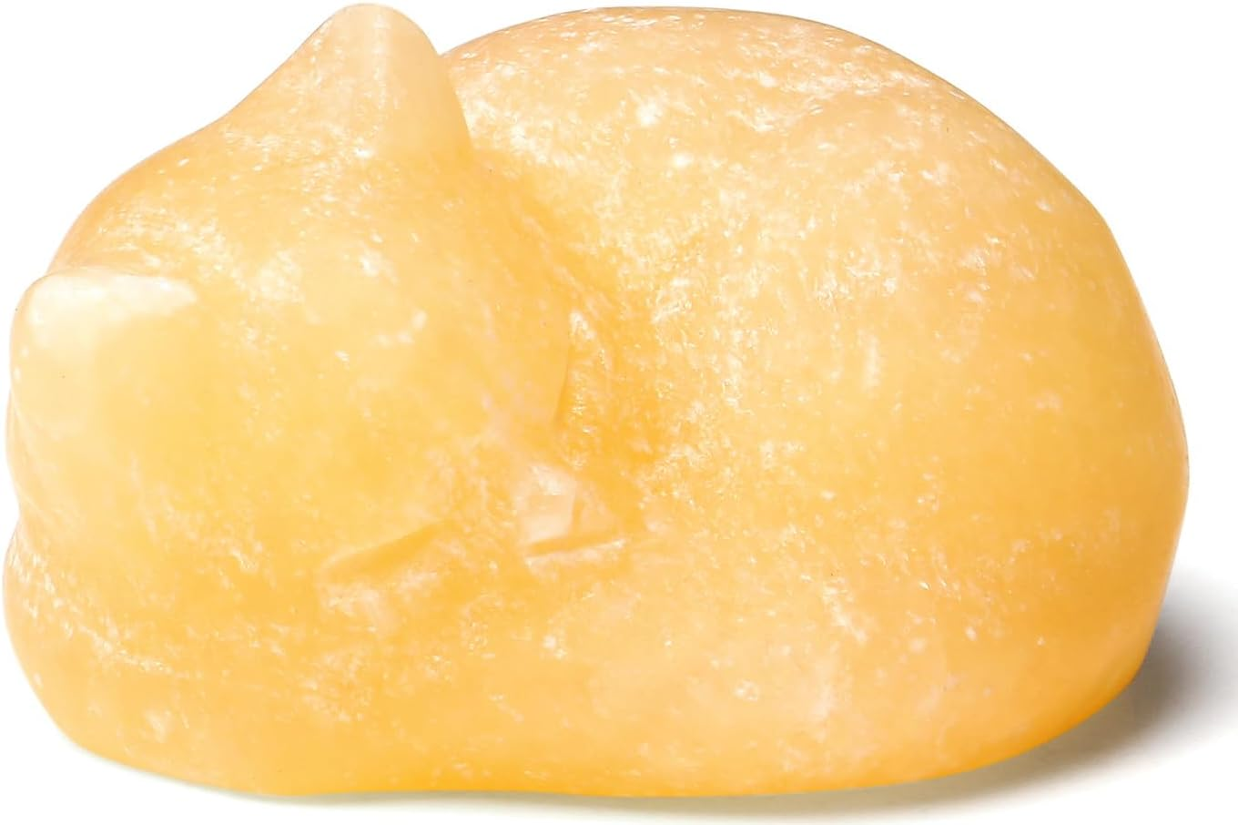 QINJIEJIE Fancy Calcite Cat Crystals Decor Sleeping Cat Statue Healing Stone Figurine Decors Gift Hand Carved Gemstones Office Room Home Desk Lucky Decoration Cute Orange Gifts for Women Men image number 6