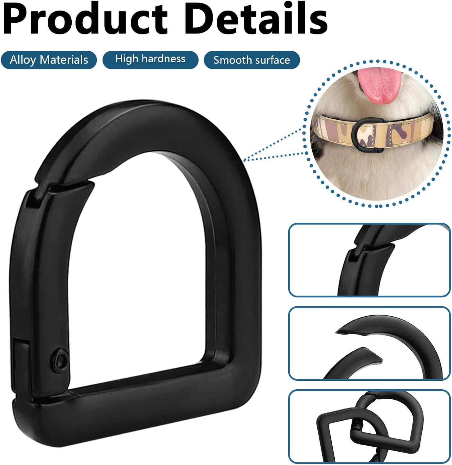 NEETUE 8 Pcs D Ring Clips Metal Key Ring 1 Inch Carabiner D Rings for Purse D Ring Spring Key for DIY Accessories Crafts image number 2