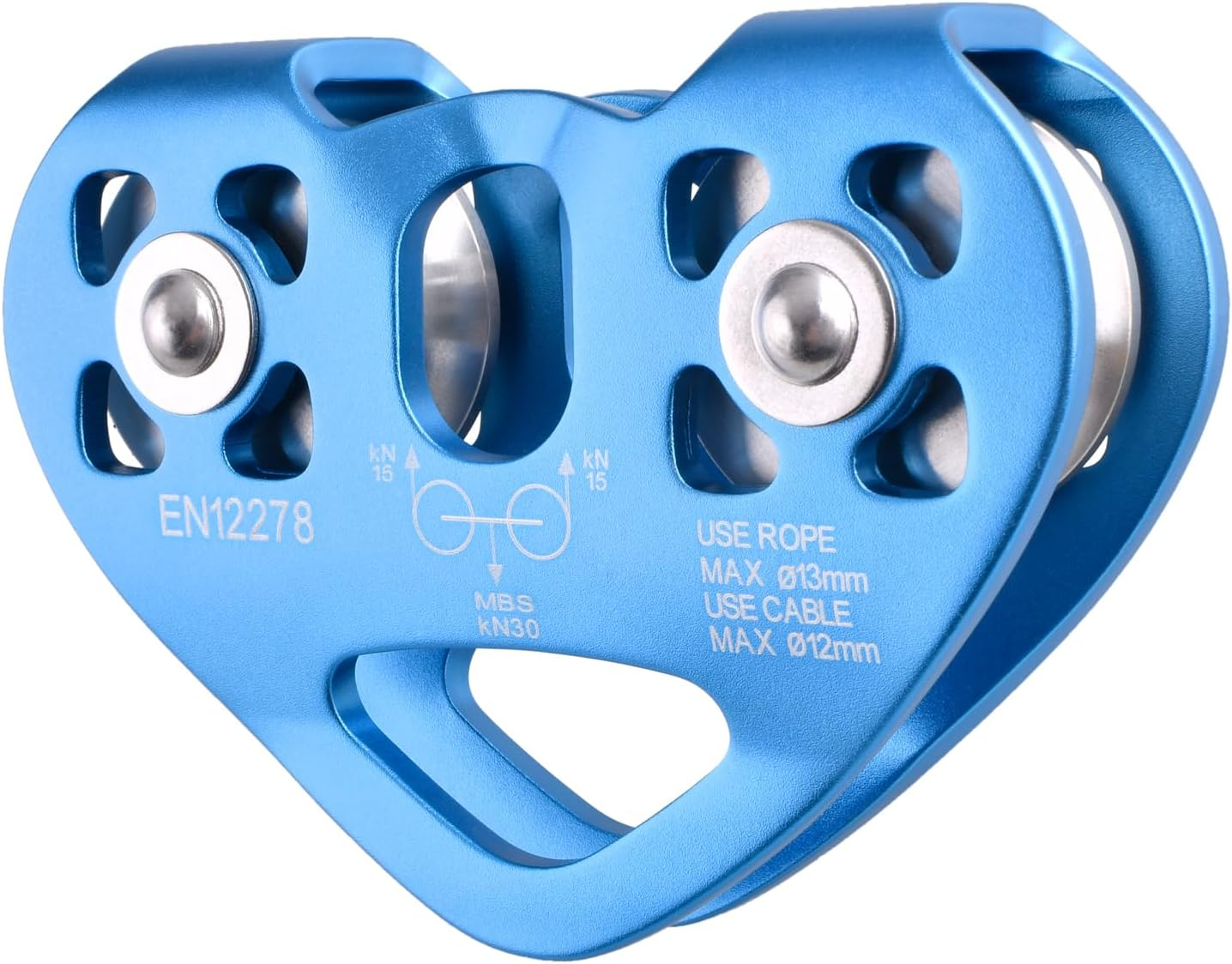 TRIWONDER 20Kn Climbing Pulley Rescue Pulley Single Sheave Aluminum Fixed Eye Rock Rope Pulley