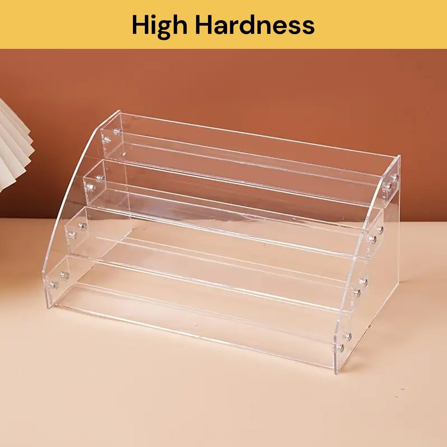 EZONEDEAL Clear Nail Polish Organizers and Storage,4 Layer Multifunctional Ladder Sunglasses Holder and Sunglass Display Rack Tabletop Stand image number 1