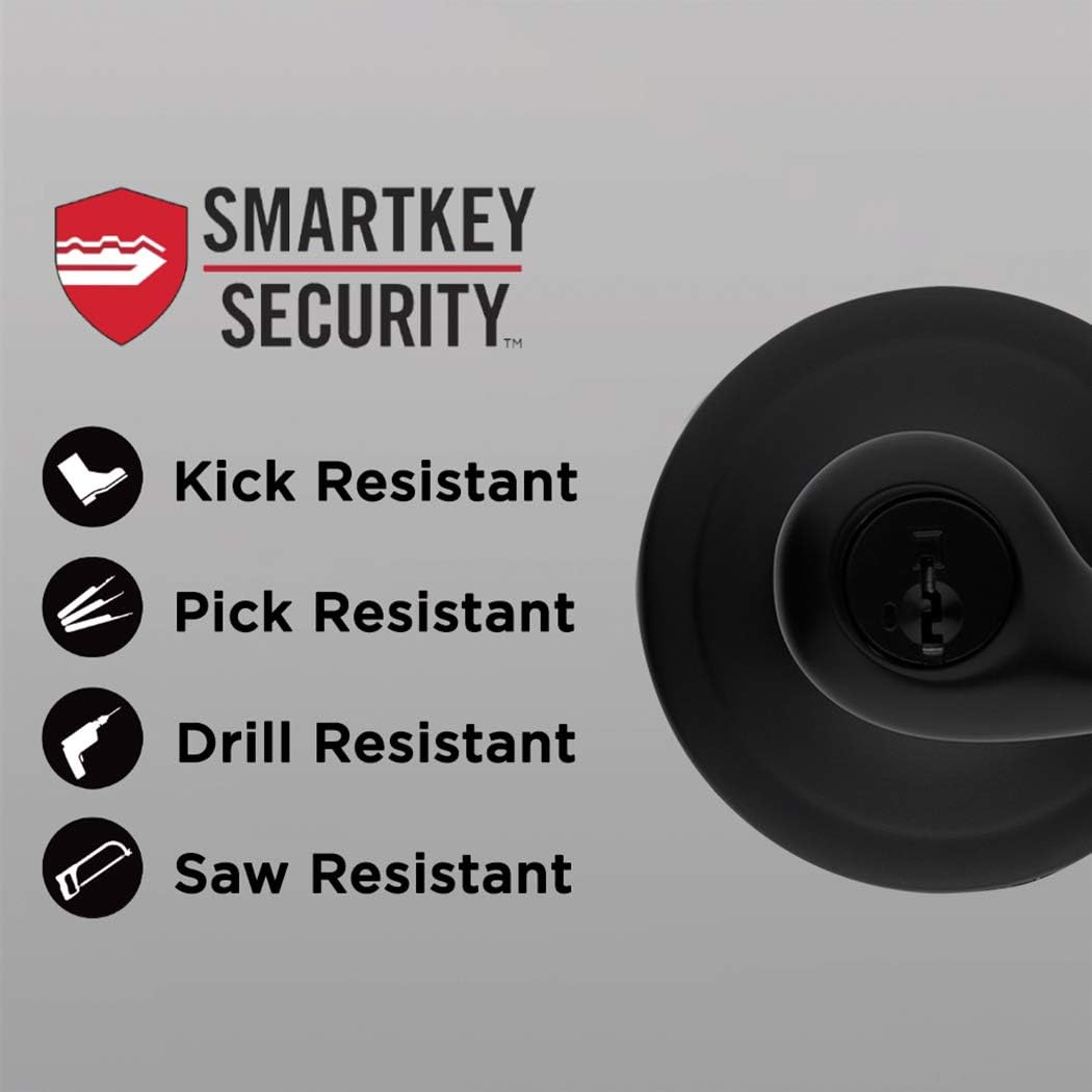 Kwikset 97401-026 Tustin Keyed Entry Lever Featuring Smartkey, Iron Black image number 5