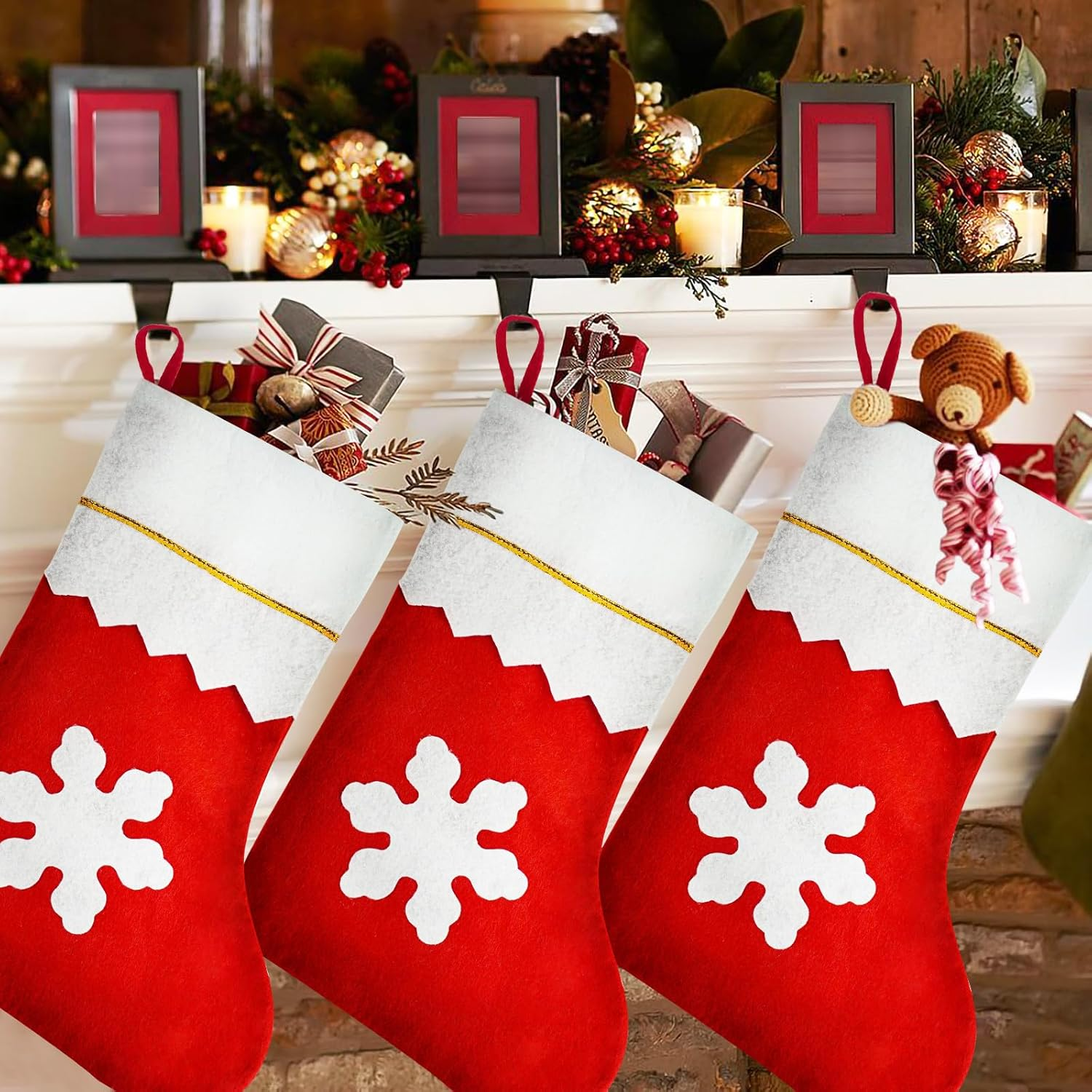 100 Pieces Red Felt Christmas Stockings image number 5