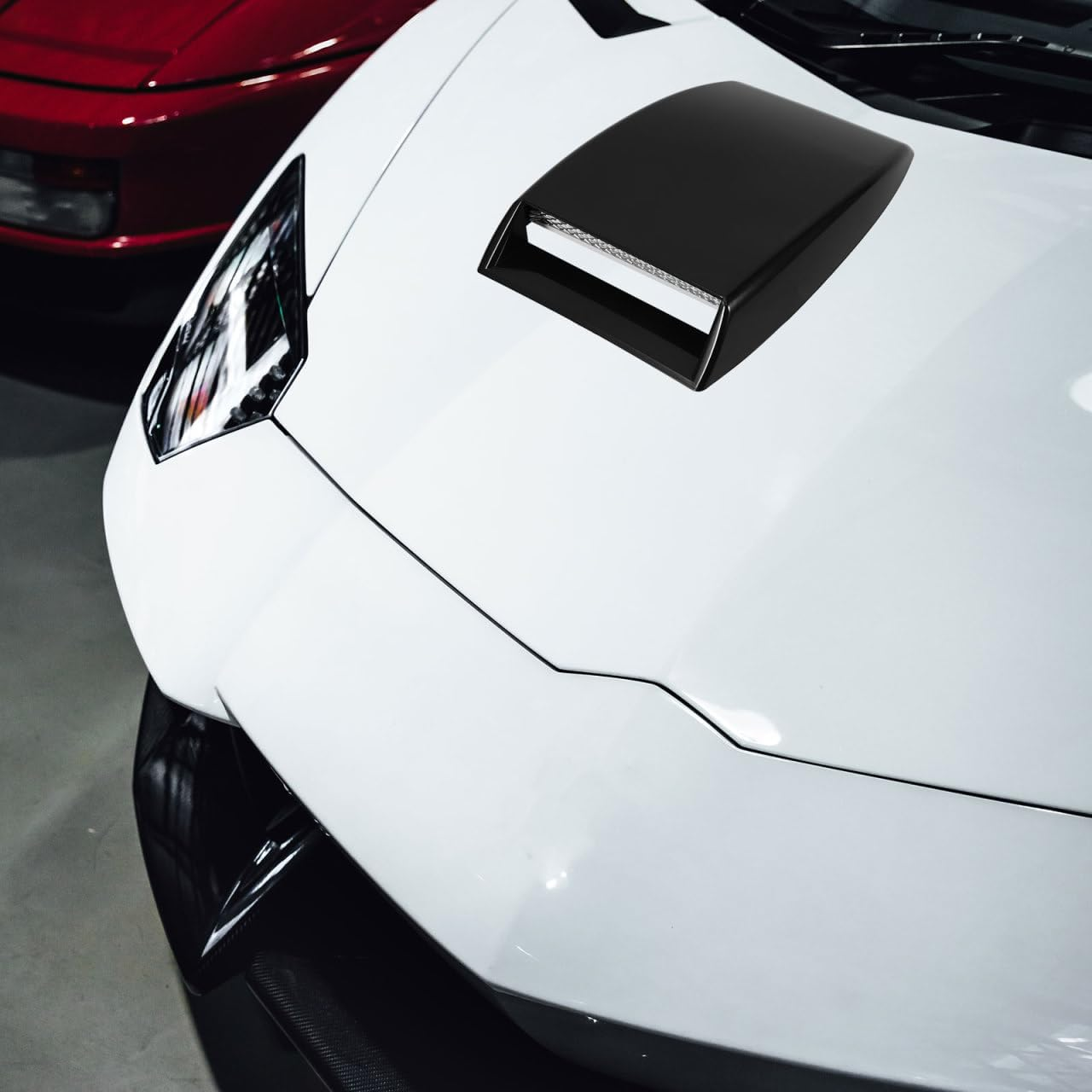 SOLUSTRE Car Hood Scoop Air Flow Intake Vent Cover Black Easy Adhesive Installation No Drilling Required Decorative Diy Accessory for Cars image number 5