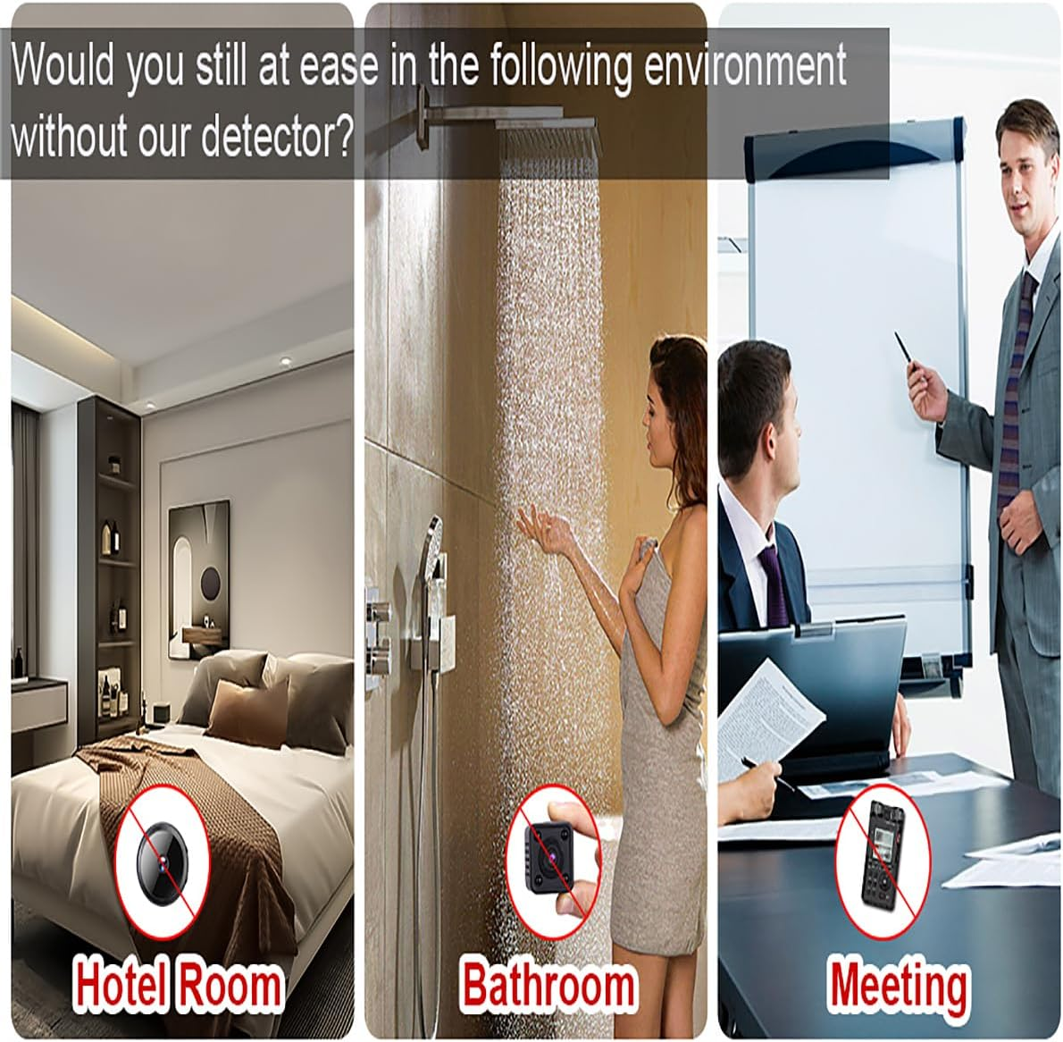 CLERIVI Ai-Powered Hidden Camera Detector & Bug Detector , GPS Tracker Finder with 5 Sensitivity Levels for Travel, Hotel & Office Security. Portable, Rechargeable Anti-Spy Device image number 3