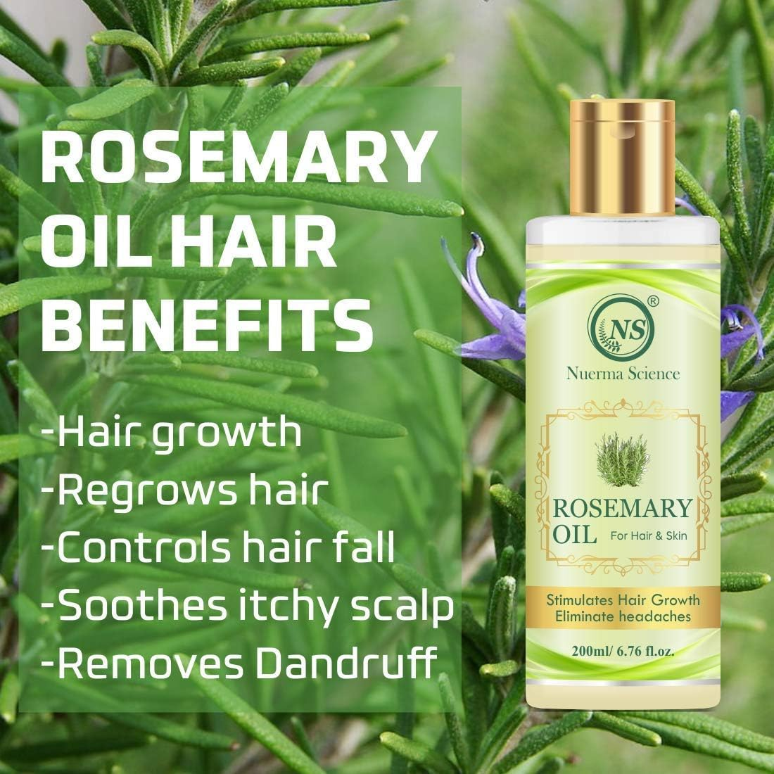 Nuerma Science Rosemary Oil for Hair 400 ML (Pack of 2, 200 ML Each) image number 2