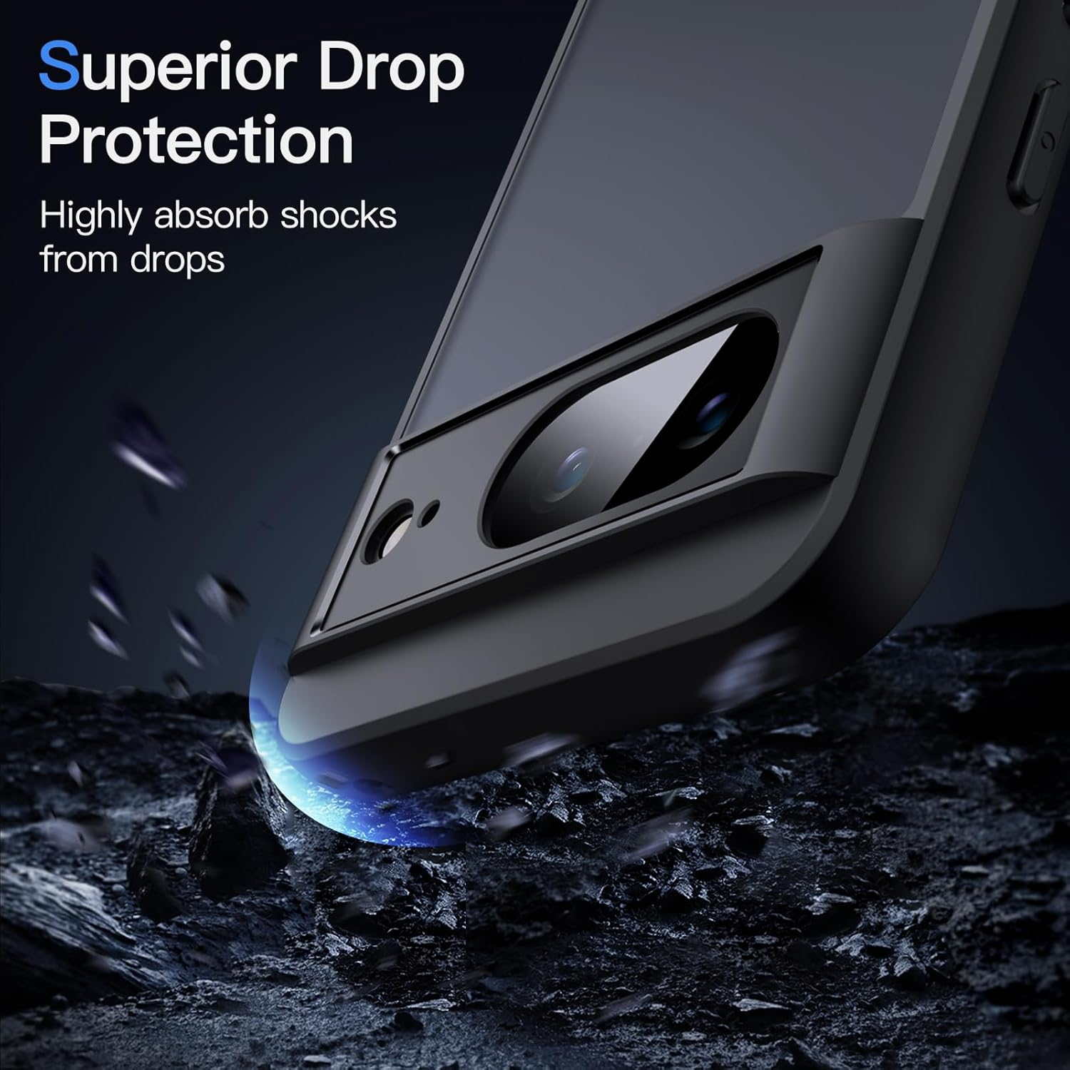 Jetech Matte Case for Google Pixel 8 6.2-Inch 2023, Frosted Translucent Back Protective Slim Phone Cover, Anti-Fingerprints (Obsidian) - Hazel image number 2