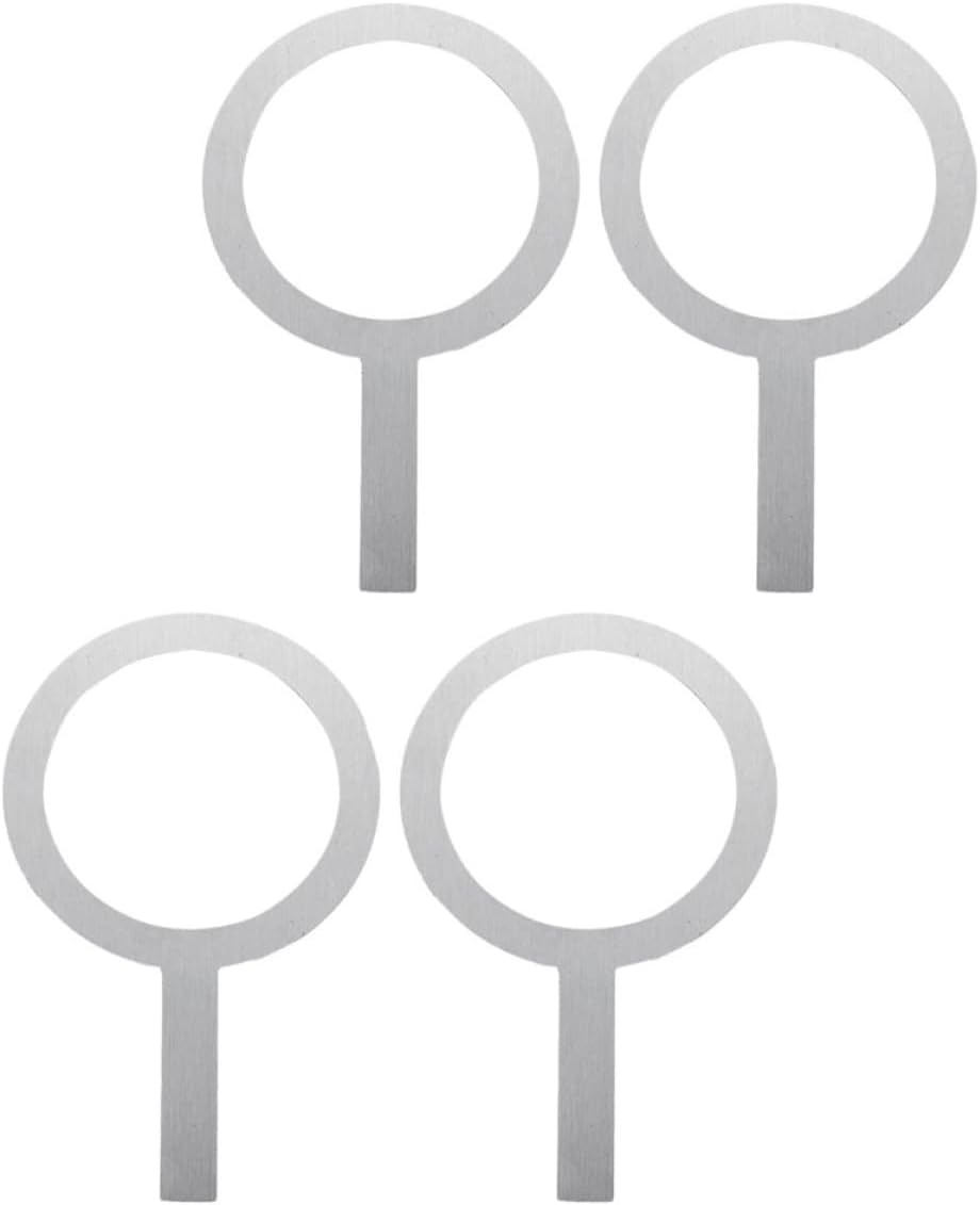 DOITOOL 4Pcs Stainless Steel Milk Tea Baking Cup Rings 98Mm Diameter with Handle, Anti-Scald Protective Rim Gaskets for Coffee and Dessert Cups, Multipurpose Baking Accessories for Home image number 1