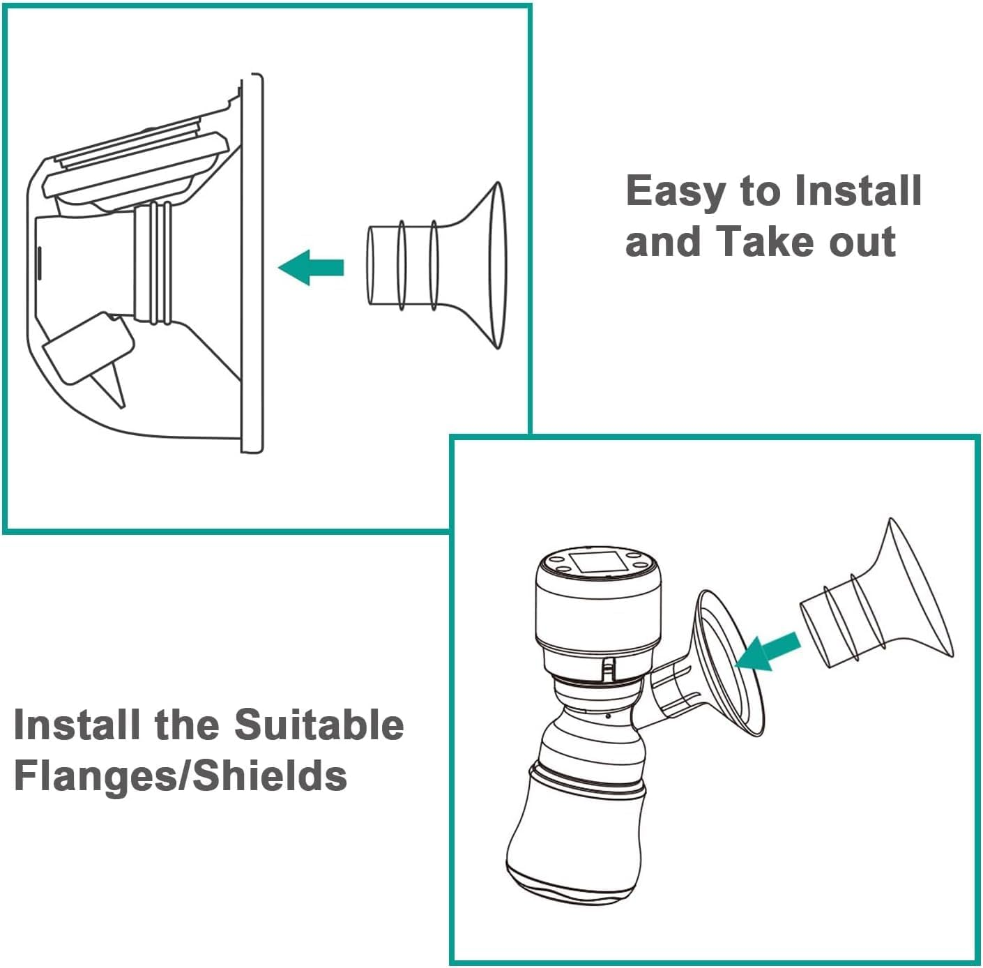 2PCS Flange Insert Compatible with S9/S12/S9Pro/S12Pro Wearable Breast Pump Parts Replace, Pump Shield/Flange Insert to Reduce 24Mm down to (19MM) image number 5