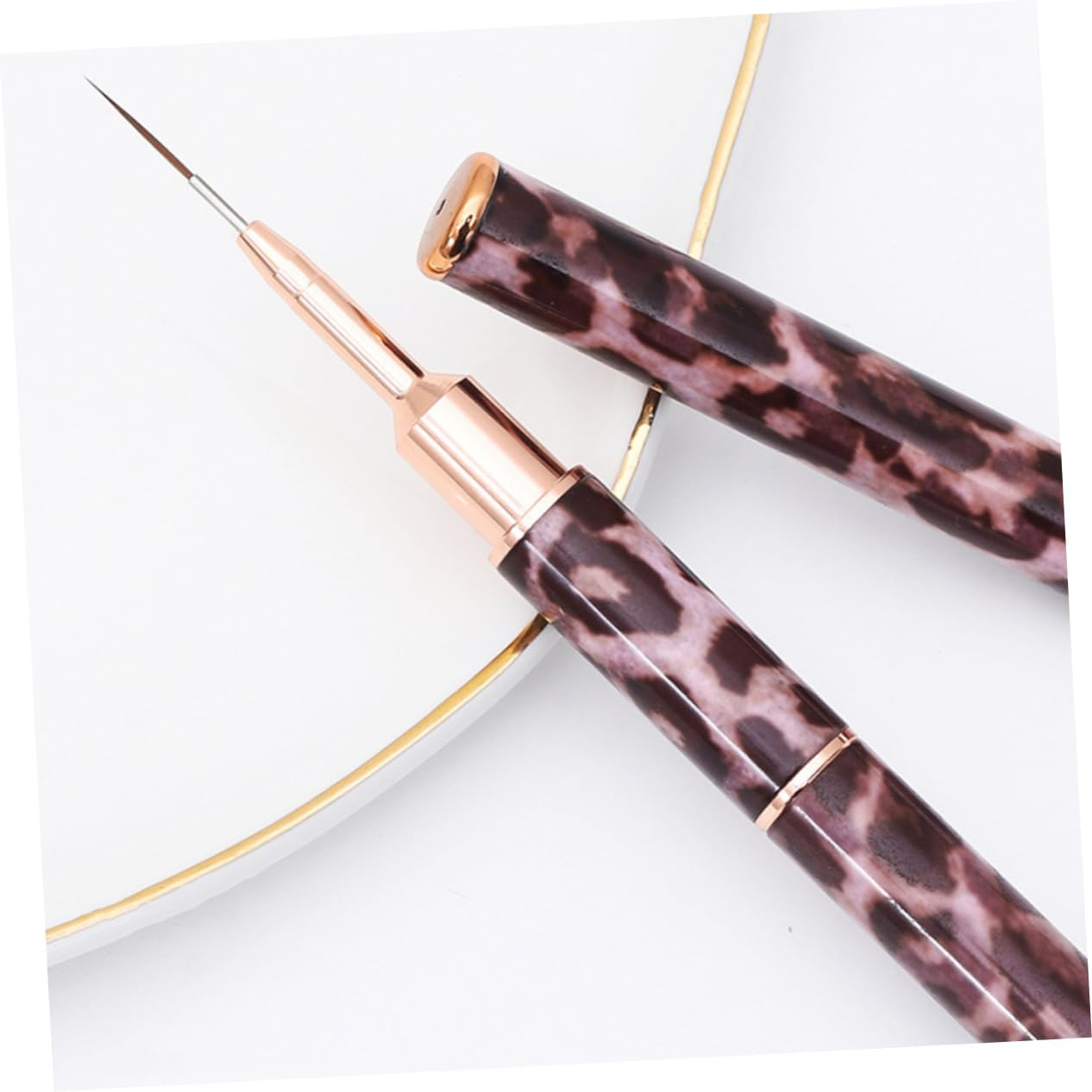 Nail Art Pen Leopard Print Pencil Double-End Nail Liner Brush Pen for Home Salon image number 4