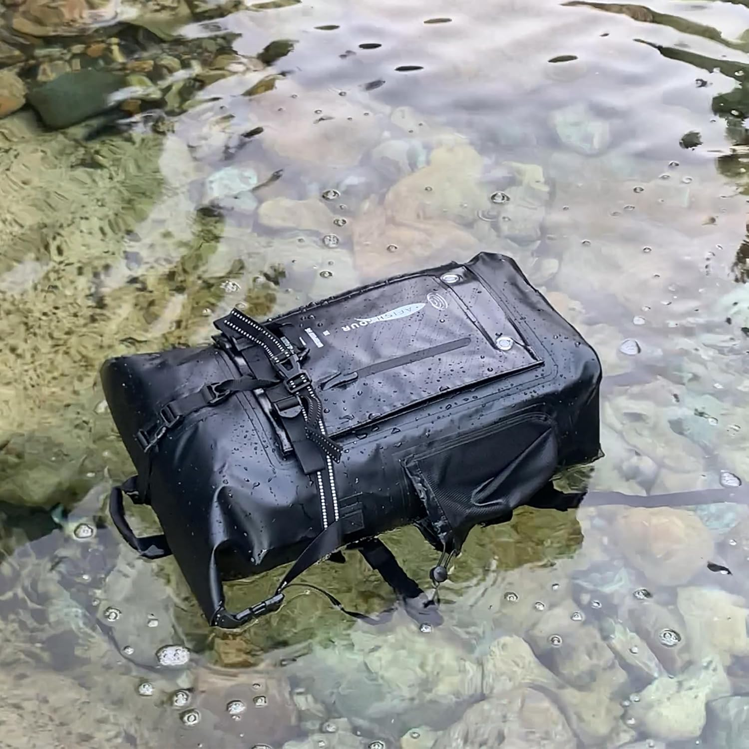 AFISHTOUR Heavy Duty Waterproof Dry Bag Backpack - 35L Roll-Top Floating Dry Bag Backpack for Motorcycles, Kayaking, Rafting, Boating, Camping, Hiking, Fishing image number 5