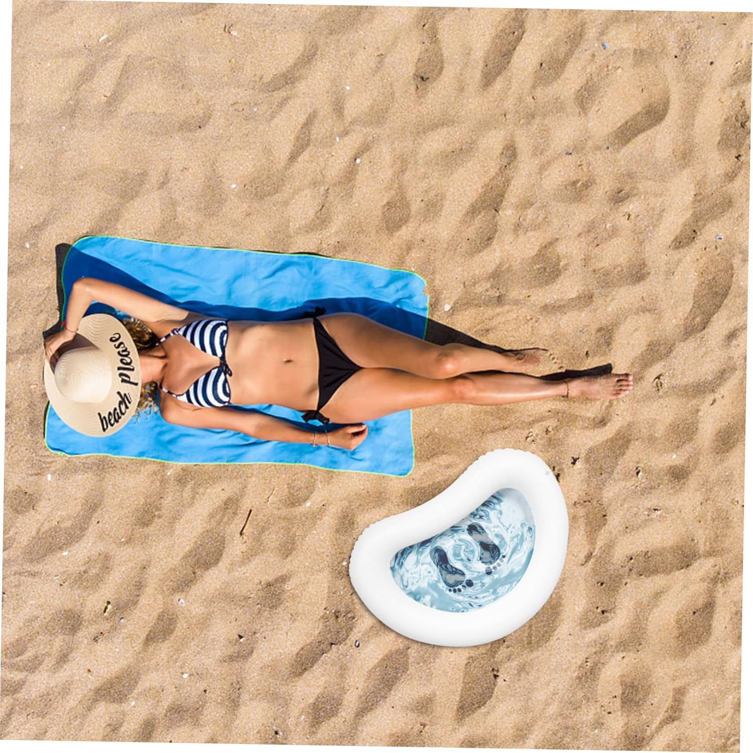 Toyvian Inflatable Spa Footbath Foot Tub Bath Soak Tub Folding Water Pool Tray for Swimming Pool Folding Wash Basin Cleaning Tool Basin Small Basin image number 6