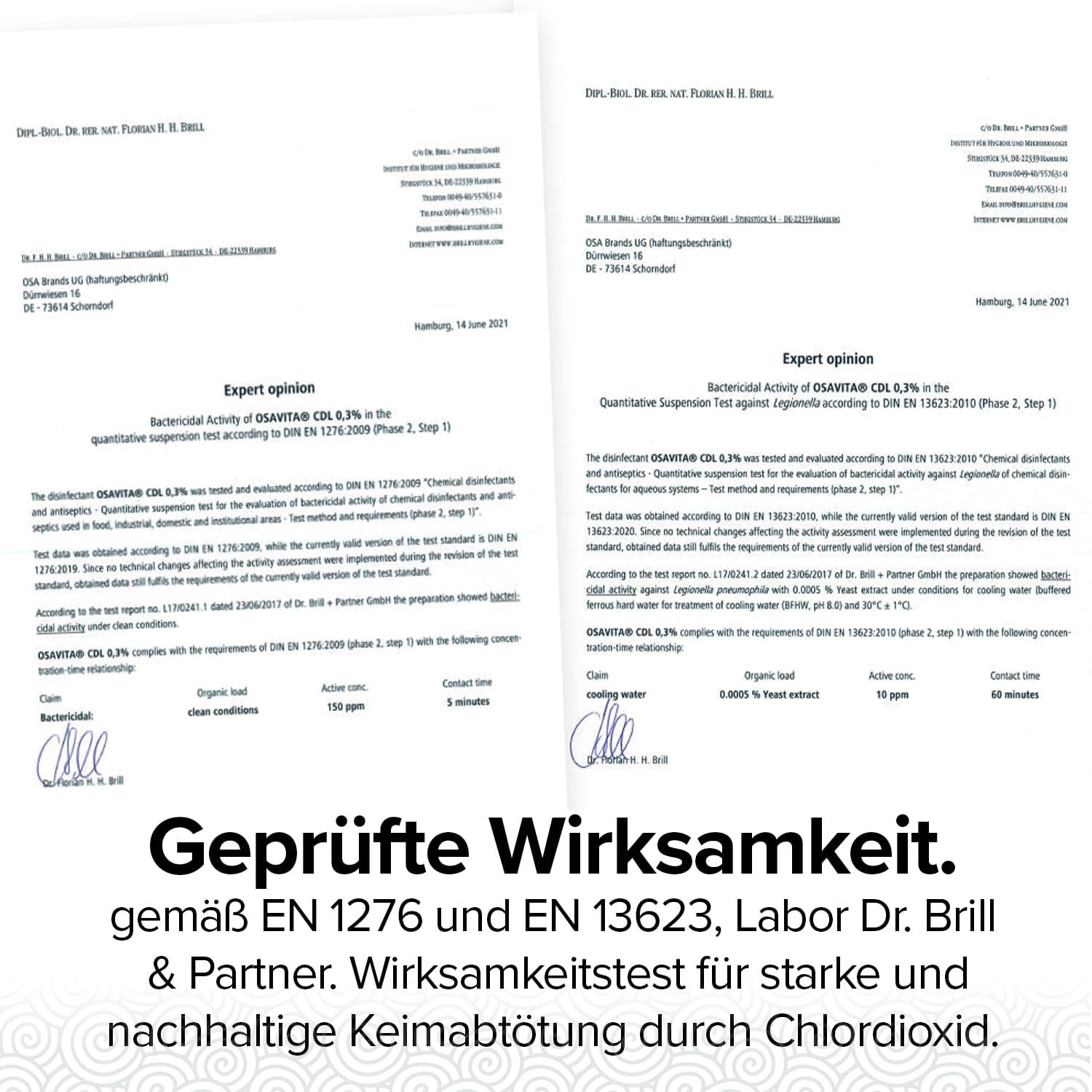 OSAVITA&reg; CDL 0.3% Chlorine Dioxide Solution Ready to Use - Efficacy Test According to EN1276 & EN13623 - Made in Germany (250 Ml) image number 3