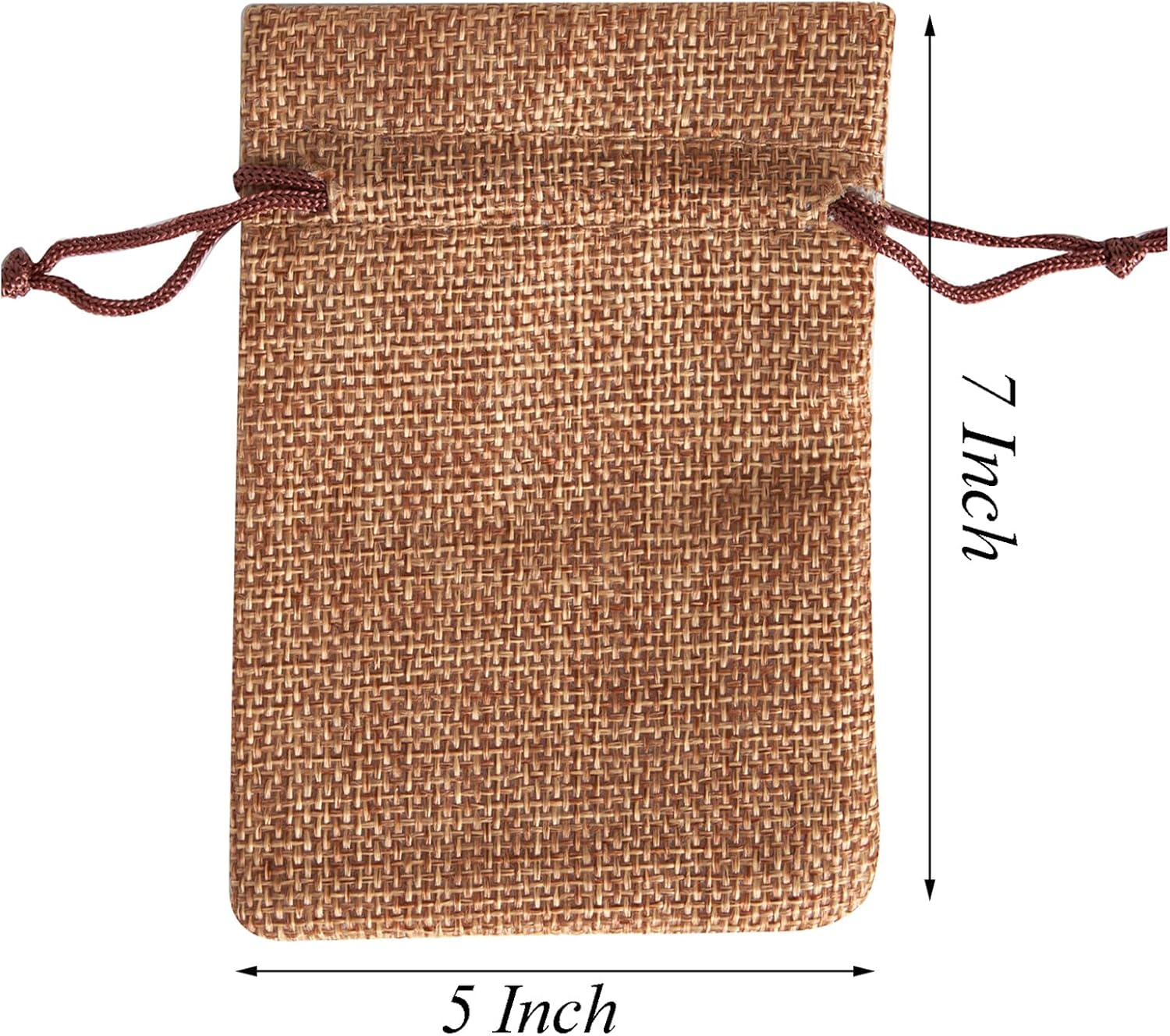 Tendwarm 50 Pcs 5X7 Inch Linen Burlap Bags with Drawstring Reusable Grocery Craft Gift Bags for Christmas Birthday Wedding Party - Cream,Coffee image number 2