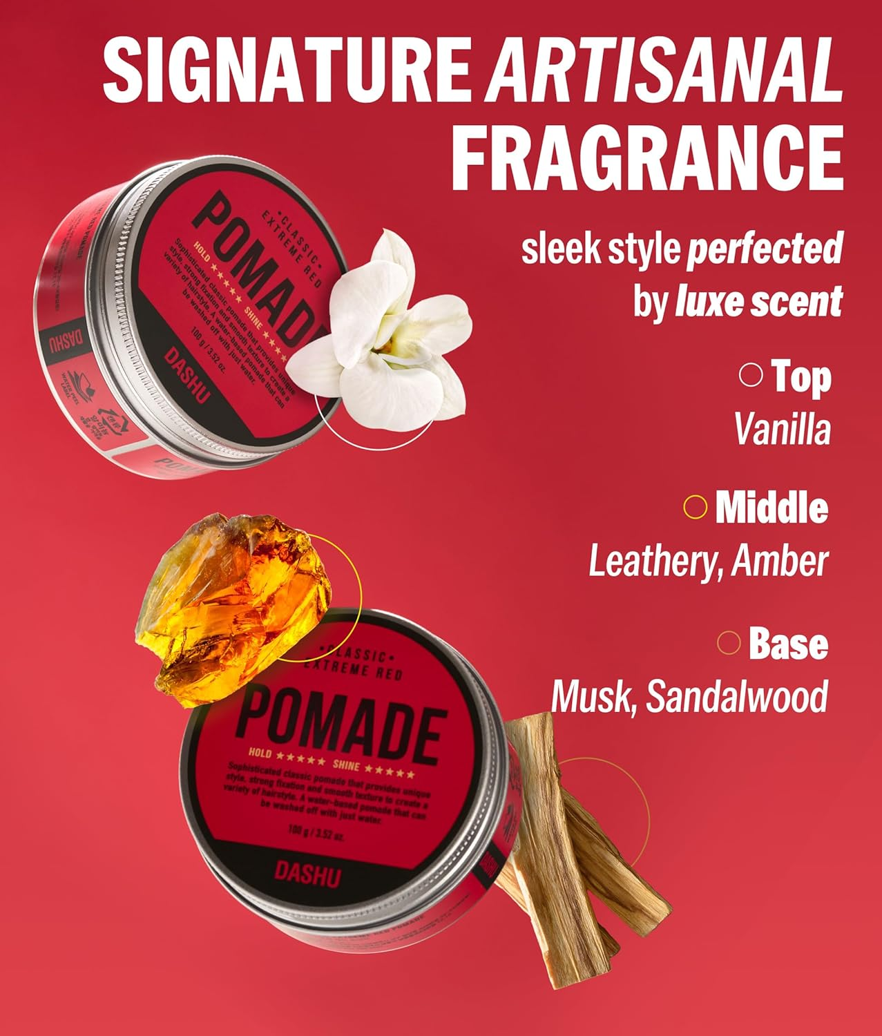 Dashu Classic Extreme Red Pomade for Men 3.5Oz - Strong Hold & High Shine for Hairstyling image number 6