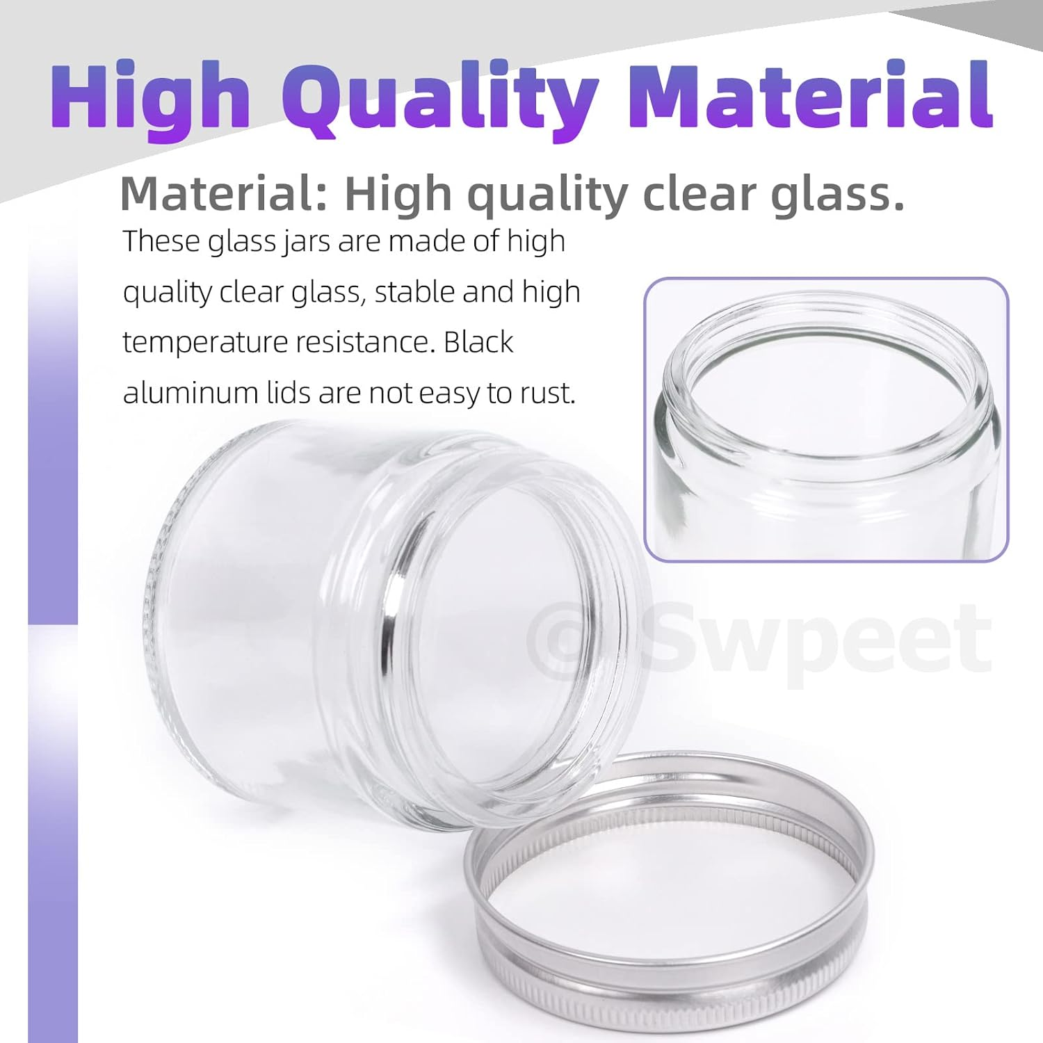 Swpeet 12 Packs 4 Oz - 120ML Transparent Glass Jar with Silver Lid Assortment Kit, round Containers Cosmetic Glass Jars with Lids Travel Jars Cosmetic Containers for Cream, Lotion image number 3