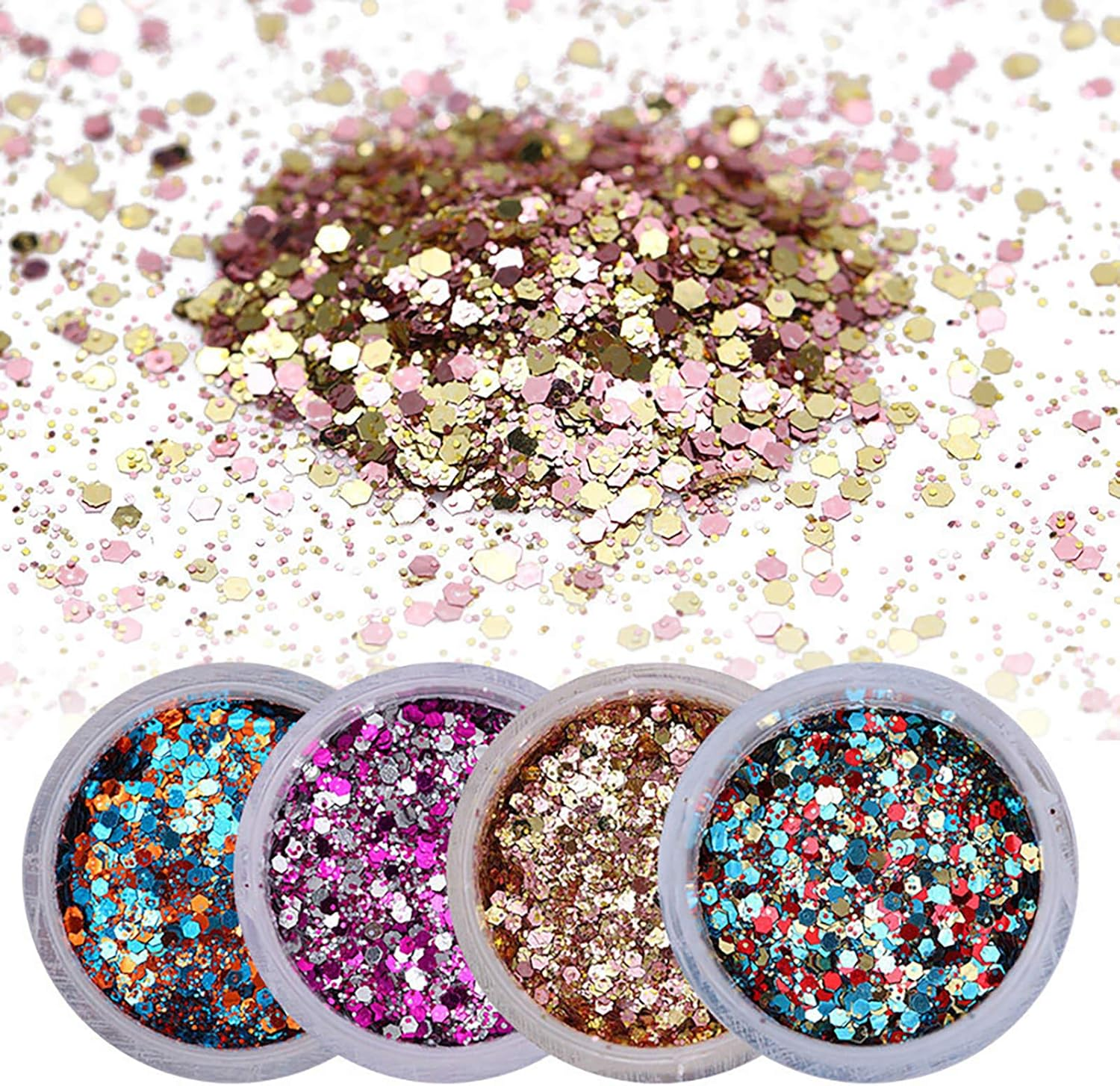 6 Boxes Festival Chunky Holographic Glitter Eye Gradient Glitter Nail Sequins