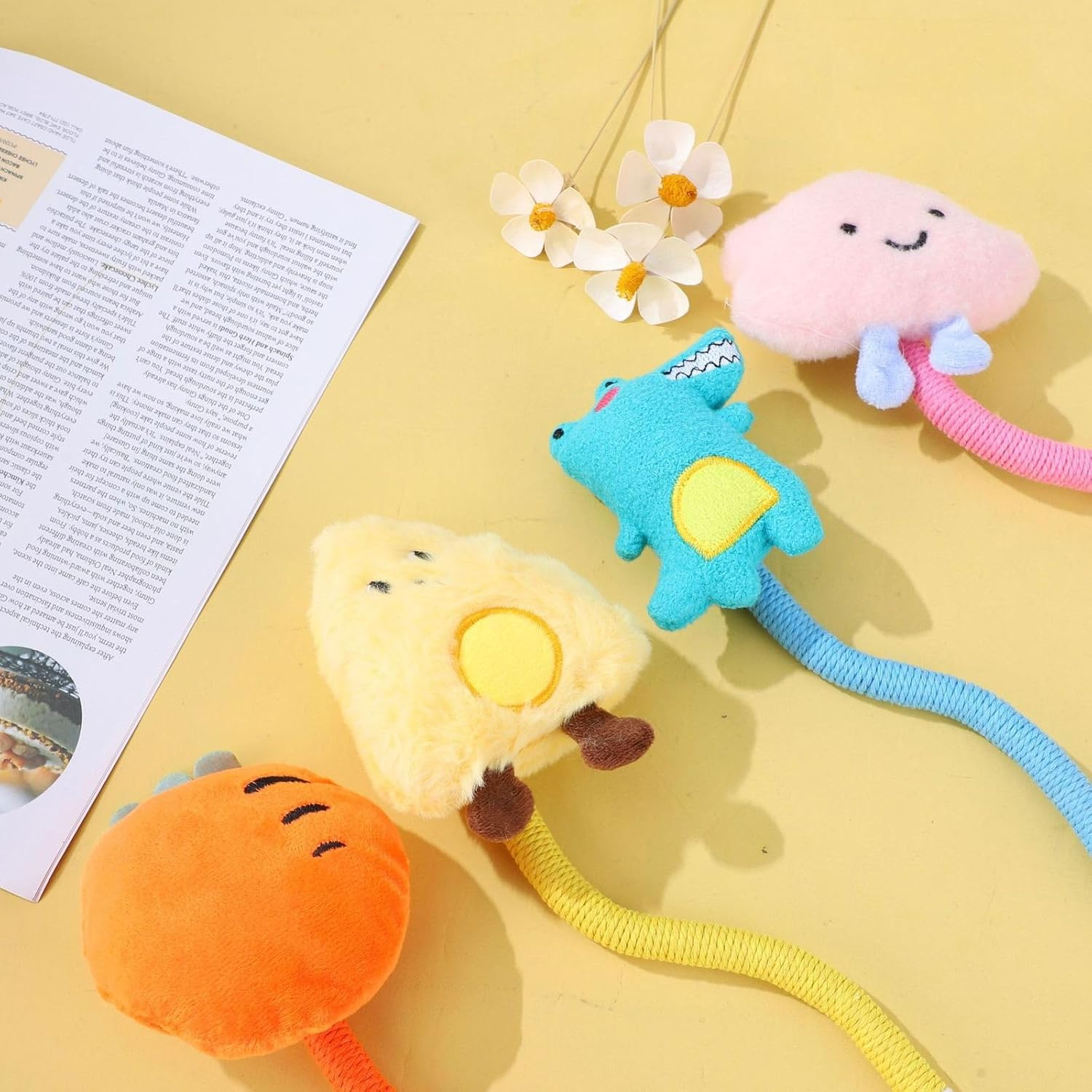 FOSDICK 4 Pieces Cat Toys for Indoor Cats Adult Kitten, Self Amusement Cat Toy, Kitten Teething Toys Chew Rope, Teeth Cleaning Stress Release Cotton Rope for Indoor Cats Kittens to Bite, Chew, Kick image number 6