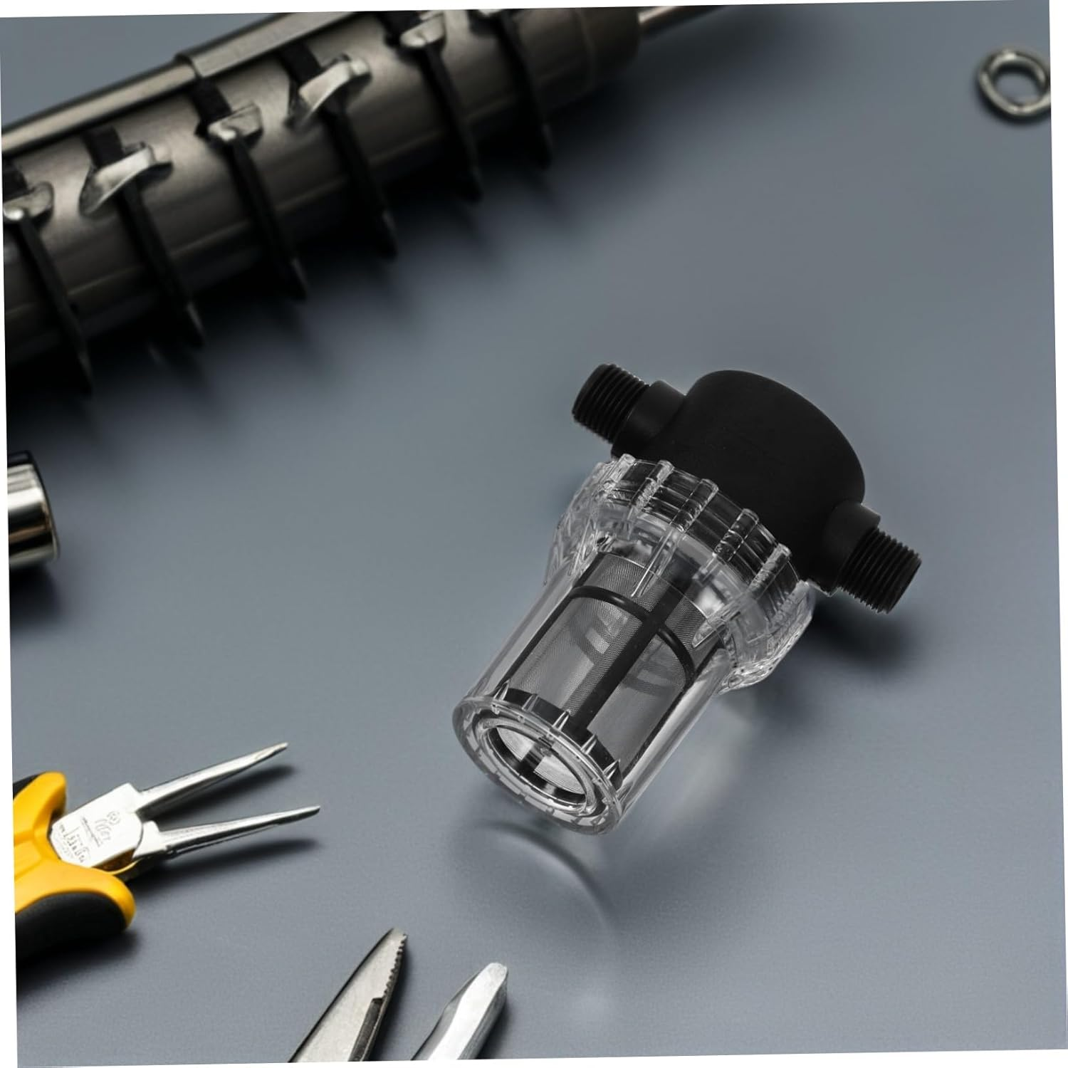 Kisangel Small Hose Inline Water Filter with Pump Strainer Mesh Grit Screen for Rv and Caravan Water Tanks Easy Install with Inner Outer Thread Interface image number 1