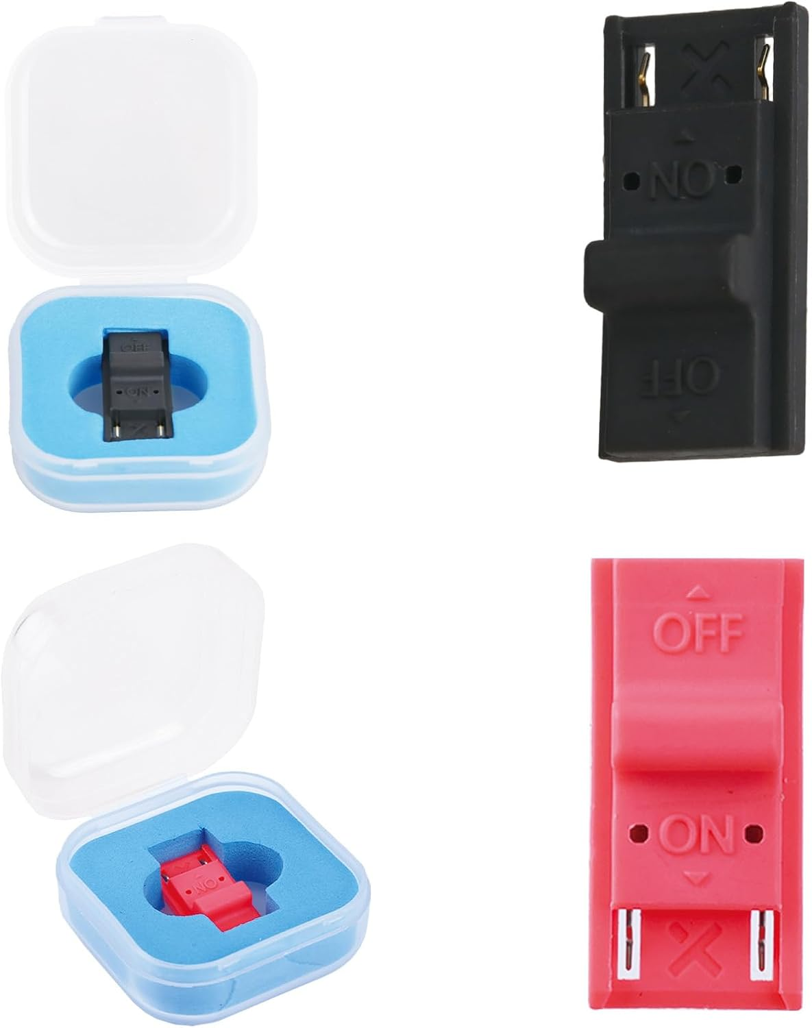 2Pcs RCM Jig Tool for Switch Console, Durable Plastic RCM Loader Clips Short Circuit Tool for Modding & Recovery Mode (Red, Black) image number 5