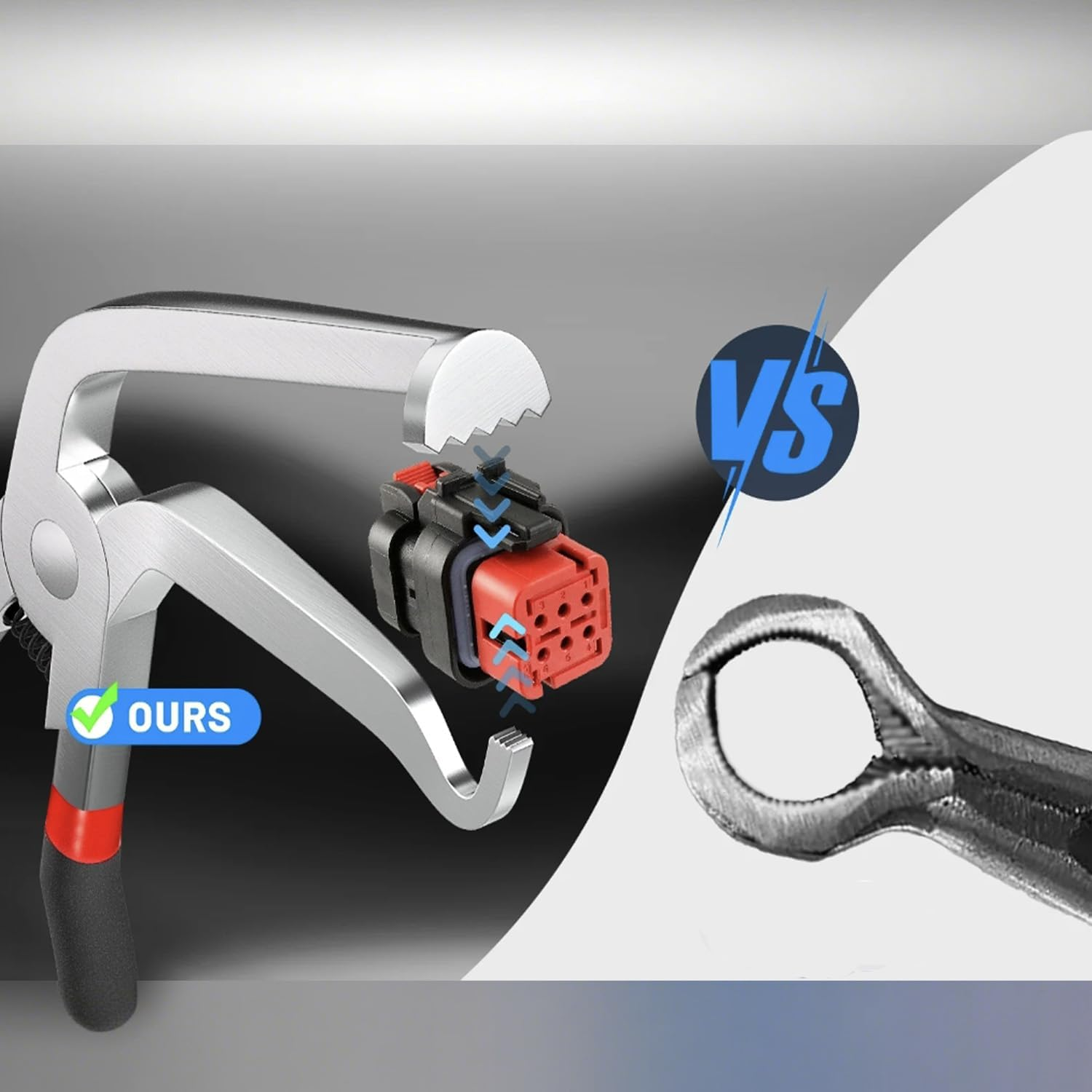 2PCS Automotive Electrical Pliers Set,Carbon Steel Disconnect Tools,Fuel Line Removal Tool,For Fuel Lines and Wiring Clips,Maf Sensor and Ignition Coil Removal image number 6