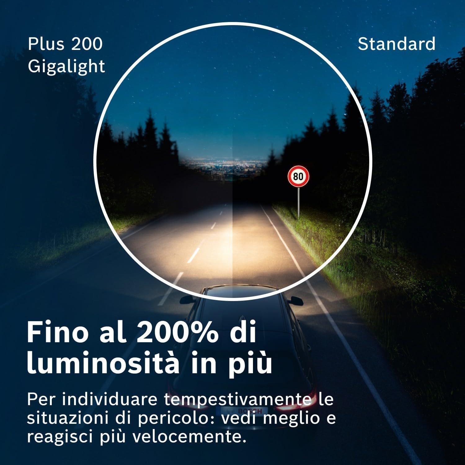 Bosch H4 plus 200 Gigalight Bulbs - 12 V 60/55 W P43T - Pack of 2 image number 1