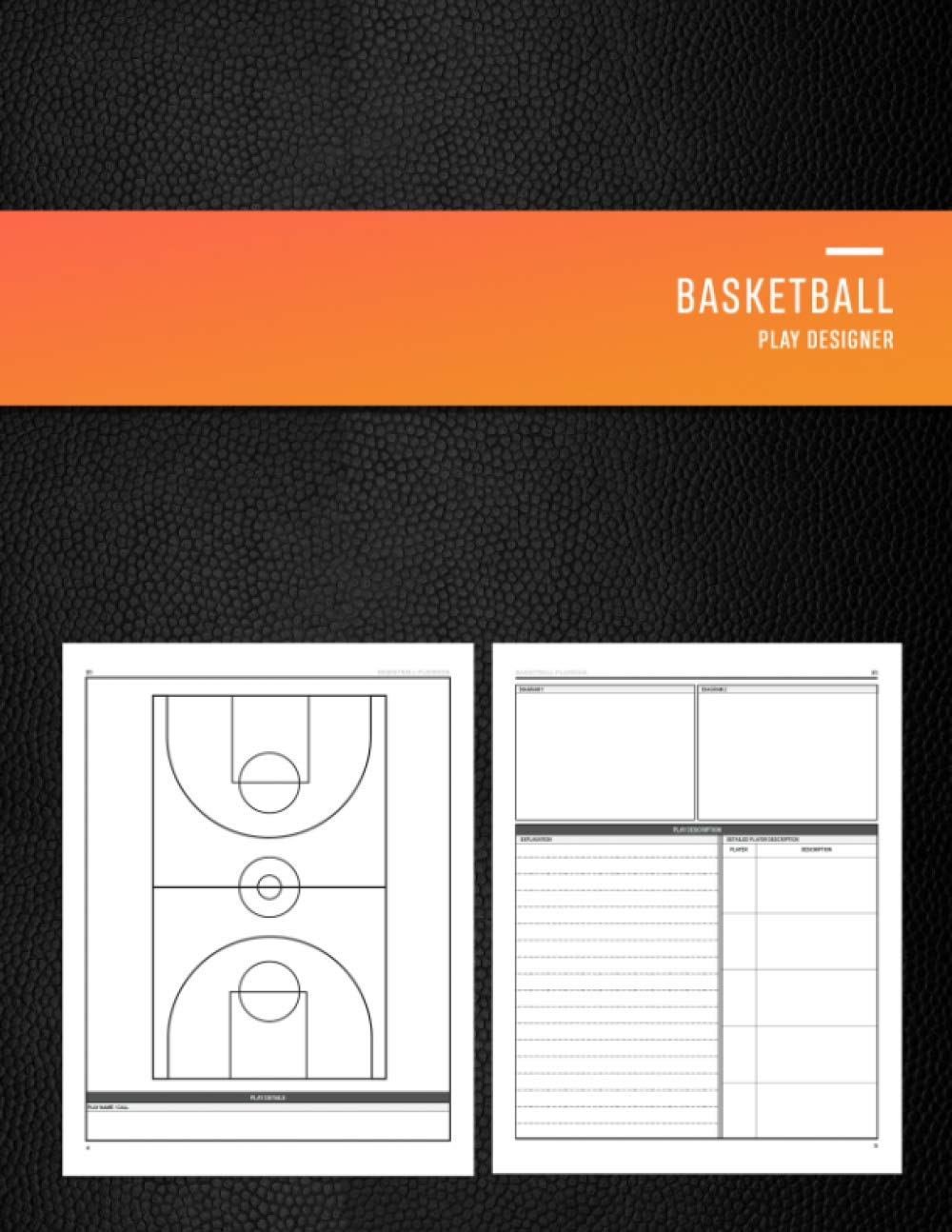 Basketball Play Designer: Playmaker Book for Youth and Teen Sports Coaches, Coaching Staff and Playmakers | Design, Draw, Create and Record You Ultimate Plays | Professional Red Book Cover Design image number 1