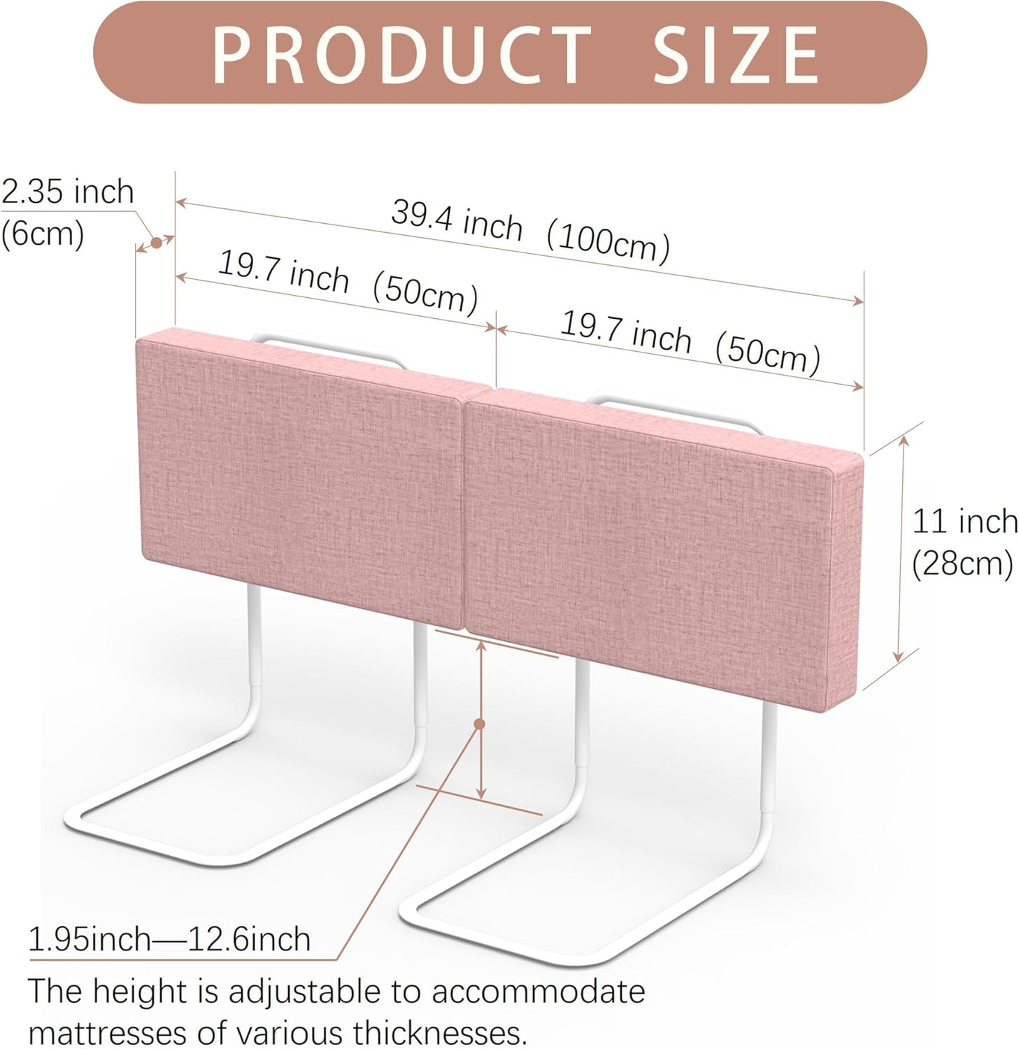 Bed Rail Bumpers for Toddlers, Foam Padded Bed Barrier for Kids Safety, Adjustable Bed Side Guard Rails for Old Dogs, Bunk, Twin, Queen & King, Full Size Beds (Pink, 2Packs) image number 5