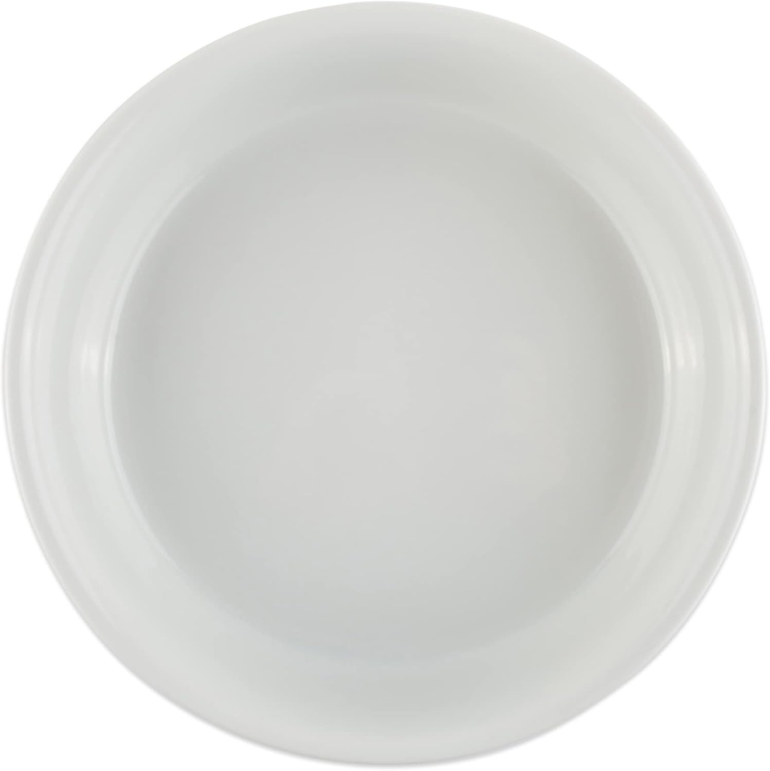 Bone Dry DII Ceramic round Pet Bowl for Food & Water with Non-Skid Silicone Rim for Dogs and Cats (Medium - 6" Dia X 2" H) Set of 2 - White Marble image number 2