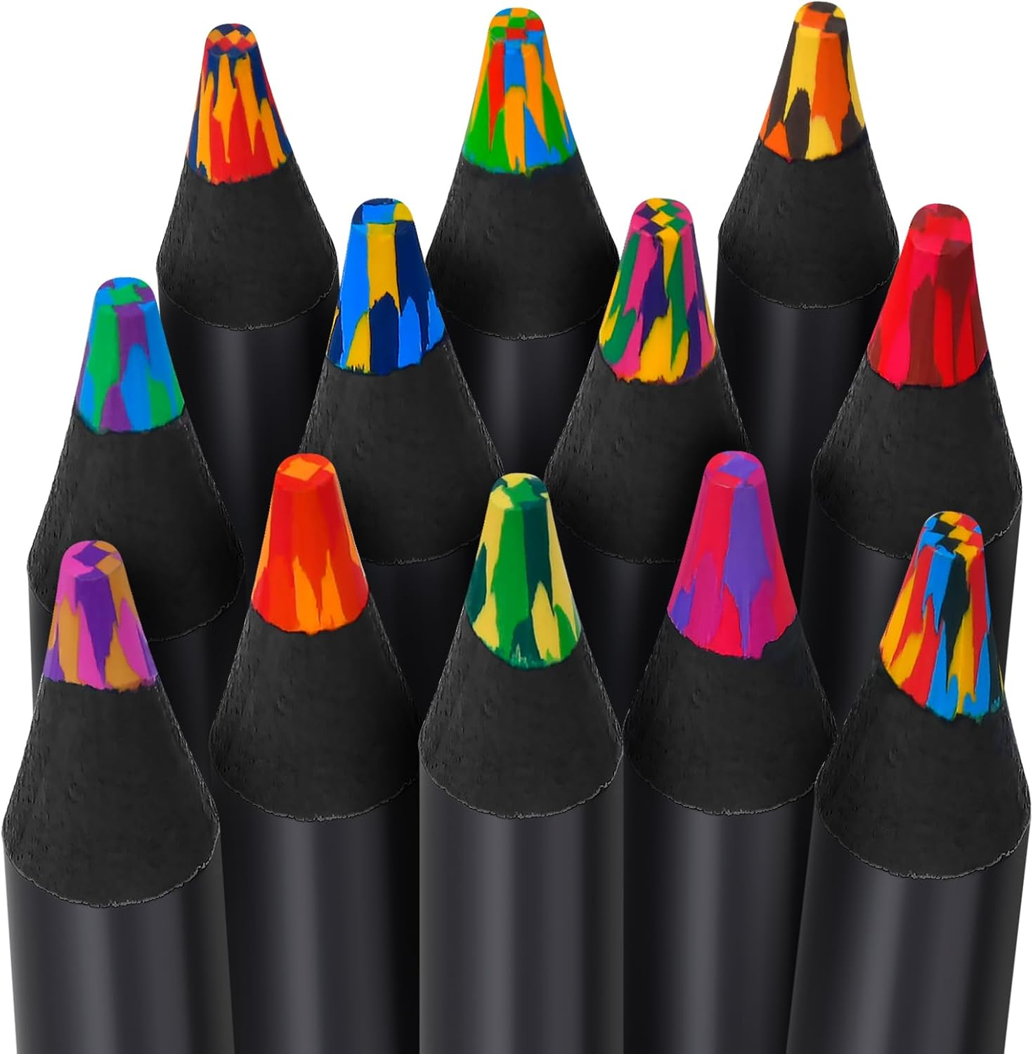 KUCHEY Rainbow Pencils, 12 Colors, Pre-Sharpened, Art Supplies, Stocking Stuffers for Kids & Adults