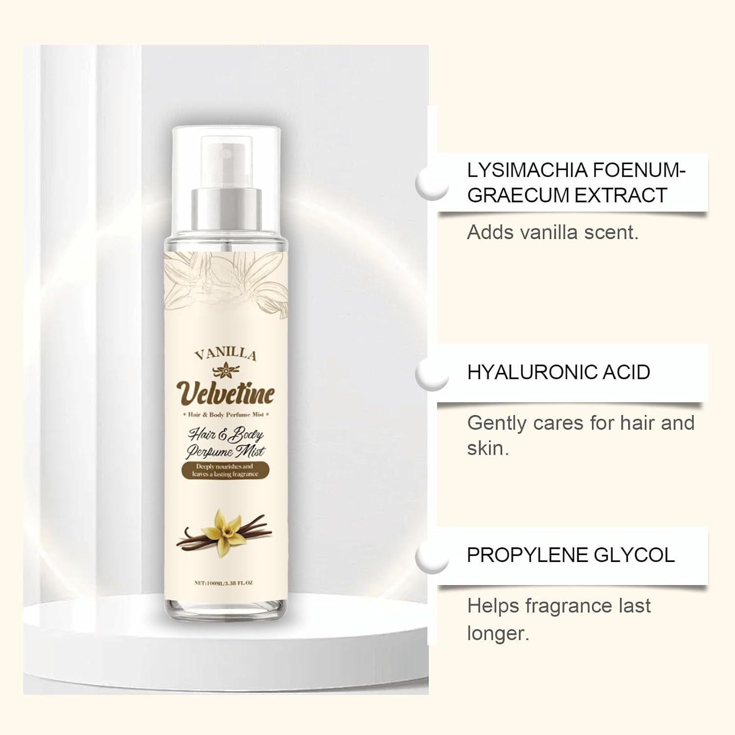 Velvet Vanilla Fragrance Mist &ndash; Soft & Long-Lasting Body Spray for Everyday Freshness (3Pcs) - 1Pcs image number 6