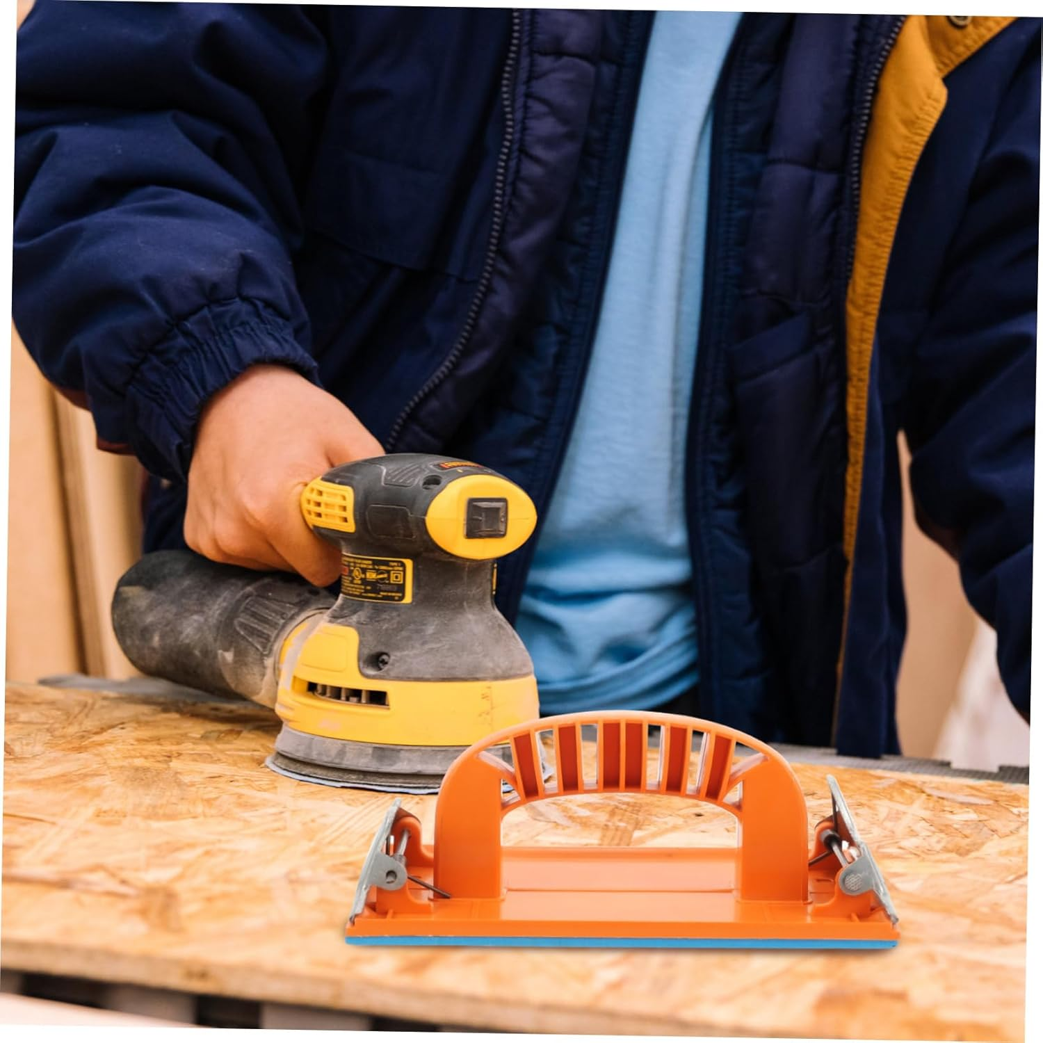 Vaguelly 2Pcs Hand Sander Sandpaper Holder Self-Adhesive Drywall Sanding Blocks Hollow Design for Woodworking and Automotive Sanding