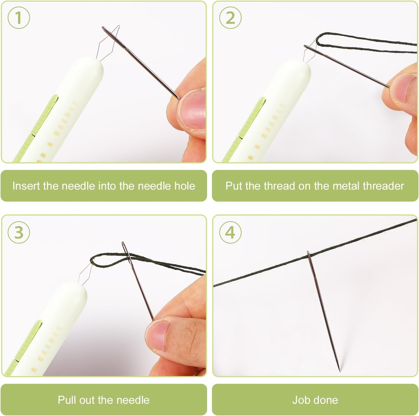 Needle Threader Kit, Plastic Needle Threaders Fish Mouth Sewing Machine Needle Threading Tool Loop Needle Threader Easy Insert Needle Threader for Sewing Knitting Quilting Craft image number 3